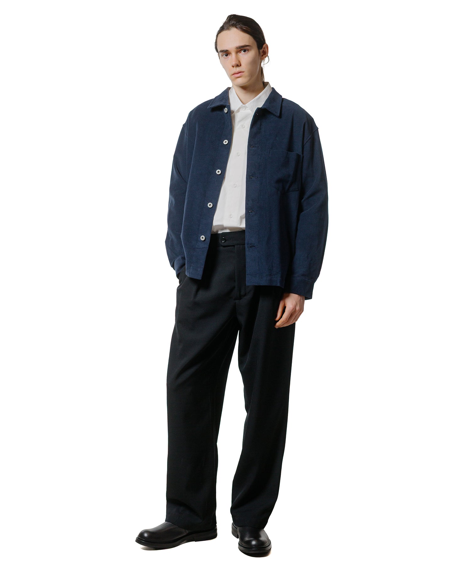 James Coward Travail Shirt Navy Cotton Moleskin