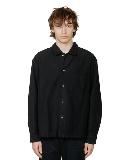 James Coward Workshop Shirt Black Moleskin model front