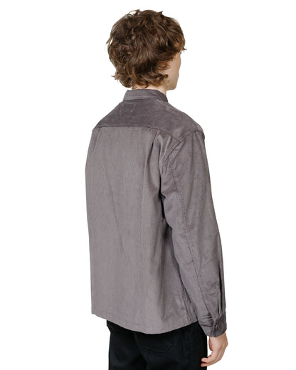 James Coward Workshop Shirt Charcoal Cotton Corduroy model back