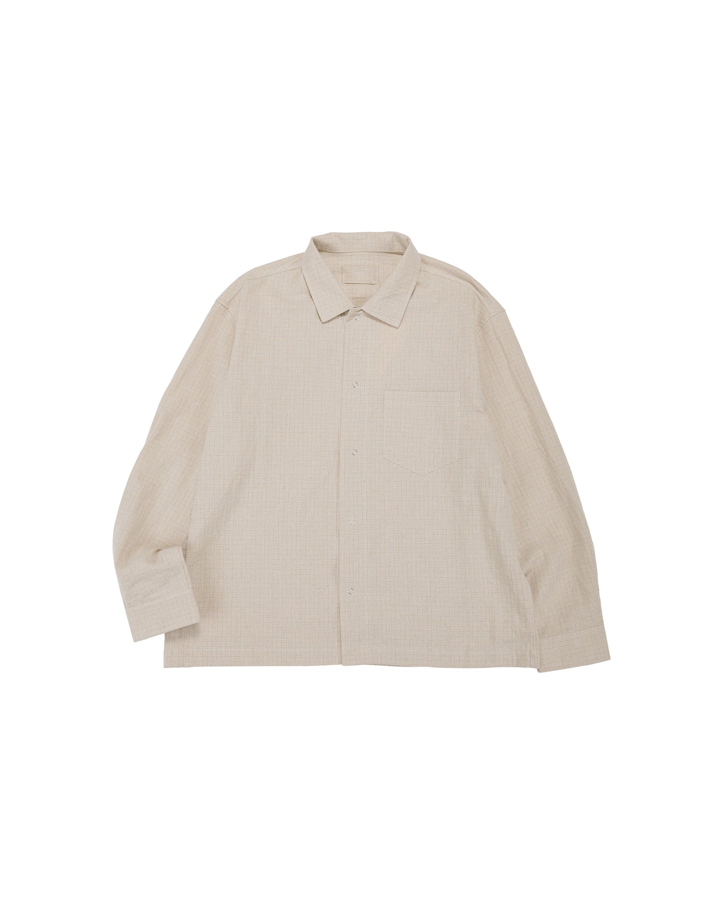 lost & found James Coward James Coward Workshop Shirt Natural Grid Cotton Linen Gingham