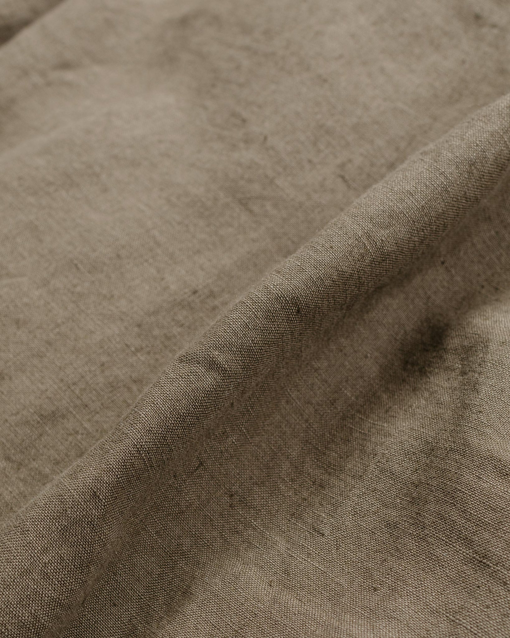 James Coward Workshop Shirt Olive Stonewashed Linen Fabric