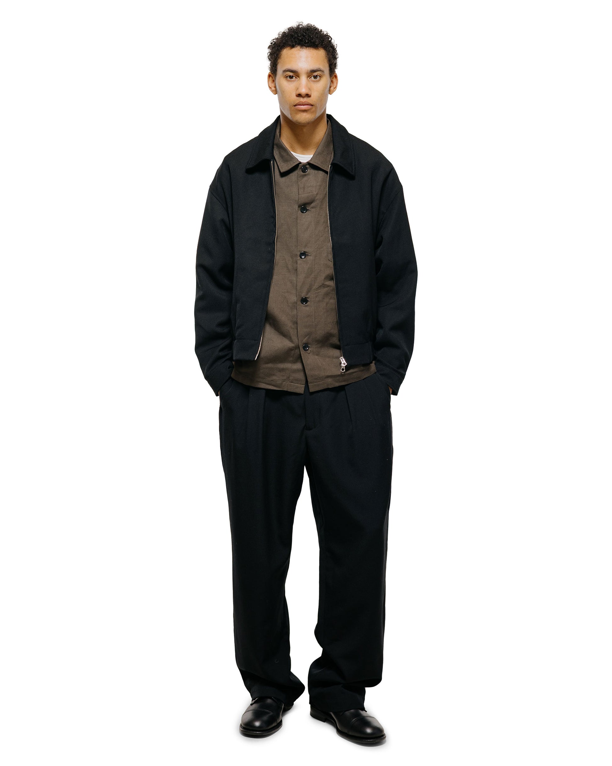 lost & found James Coward James Coward Machine Jacket Black Wool Gabardine