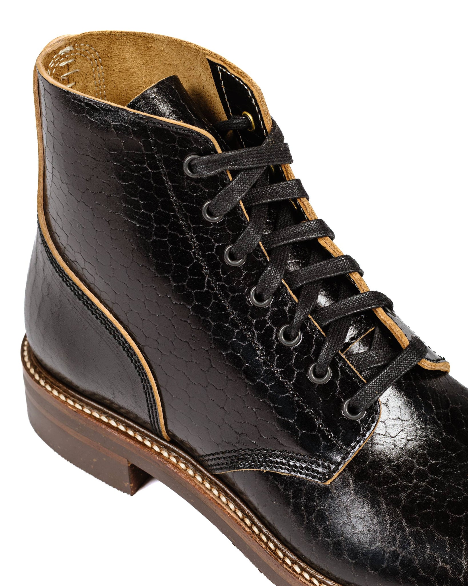 John Lofgren Bootmaker M-43 Service Shoes Shinki Hikaku Black/Tea-Core Horsebutt Close