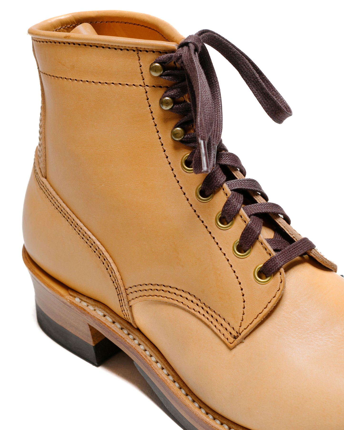 John Lofgren Bootmaker Steel Gang SW Boots Badalassi Carlo Vegetable Tanned Leather Bone close