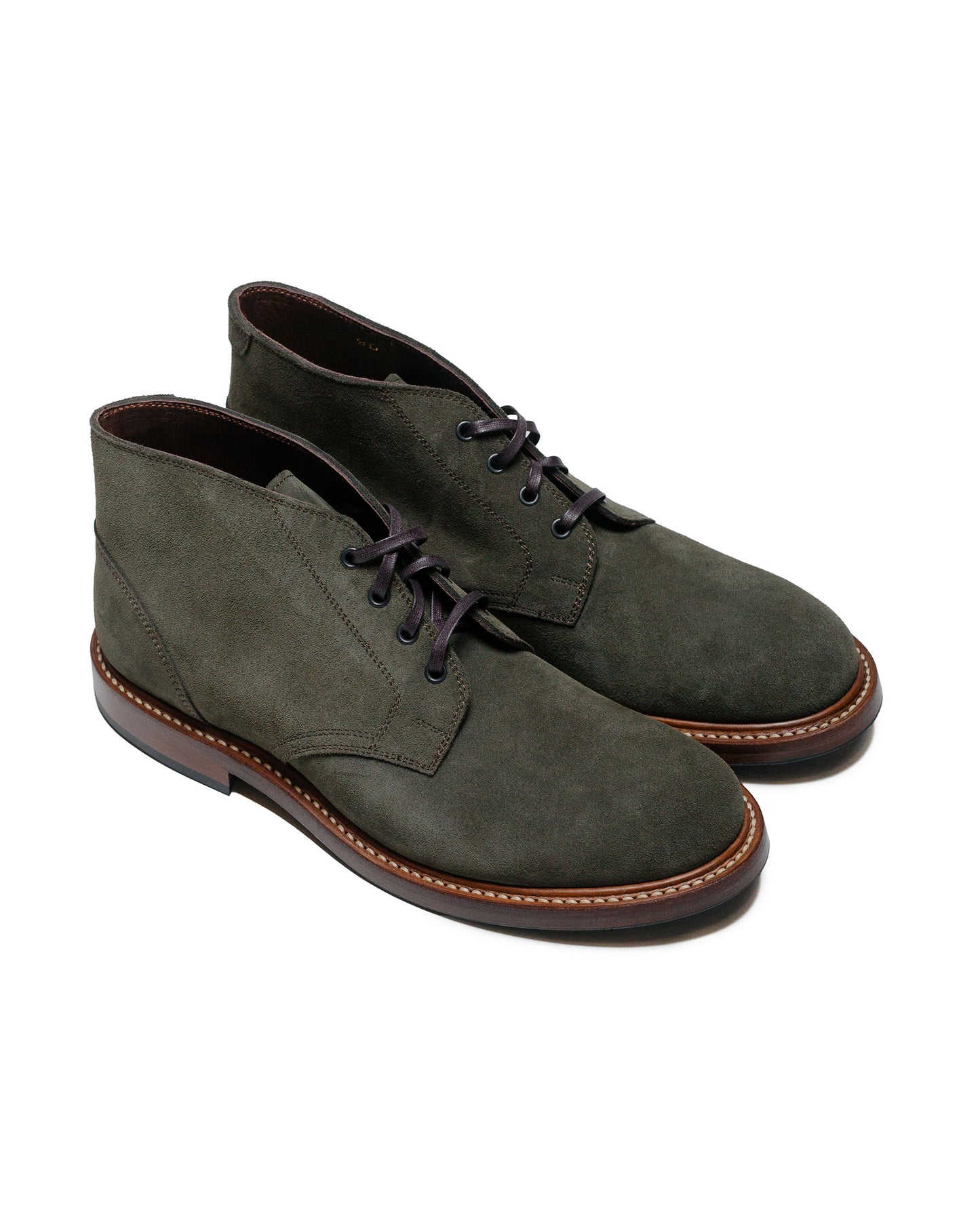 John Lofgren Bootmaker The Steadfast Chukka Boots Japanese Suede Olive side front