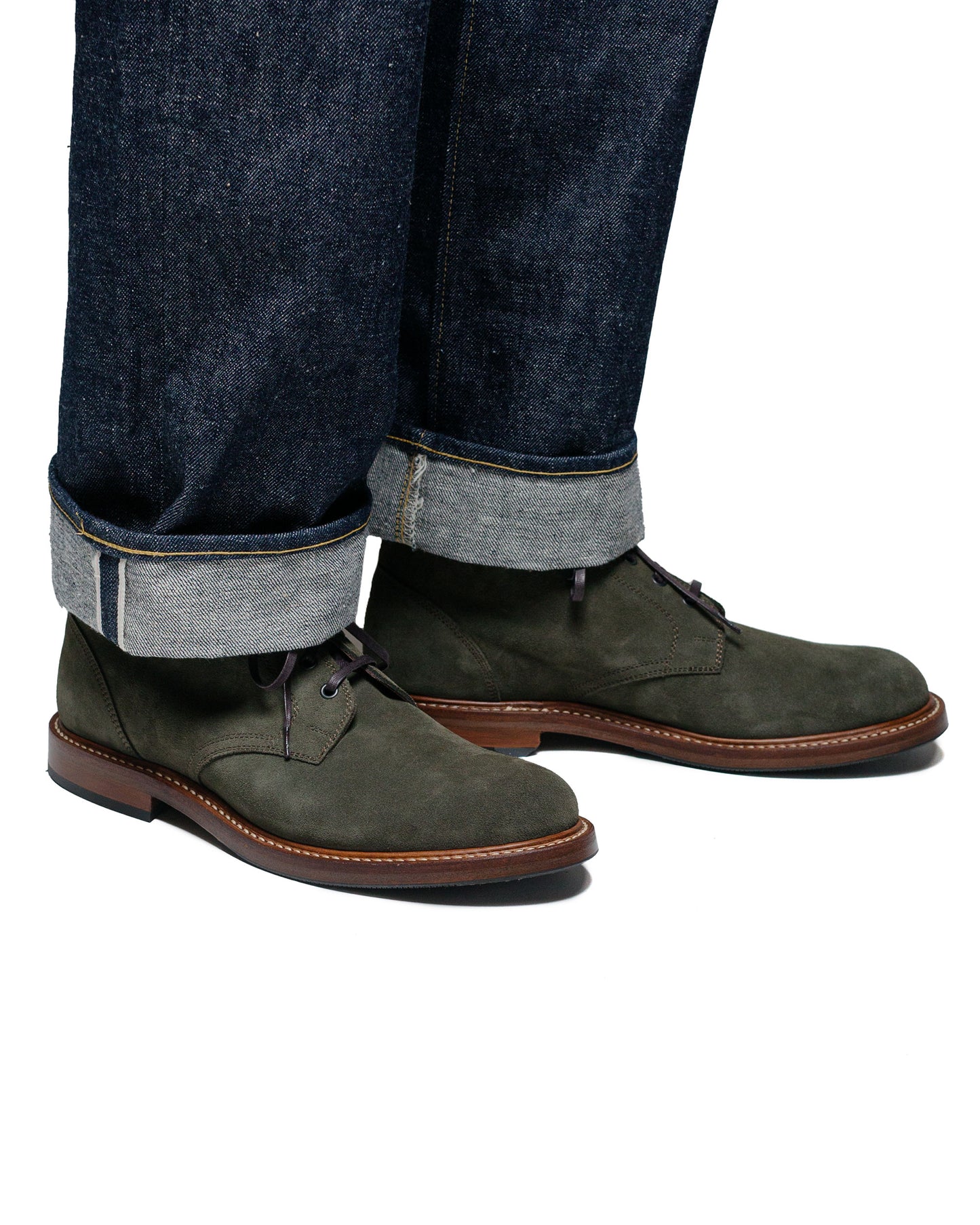 John Lofgren Bootmaker The Steadfast Chukka Boots Japanese Suede Olive model