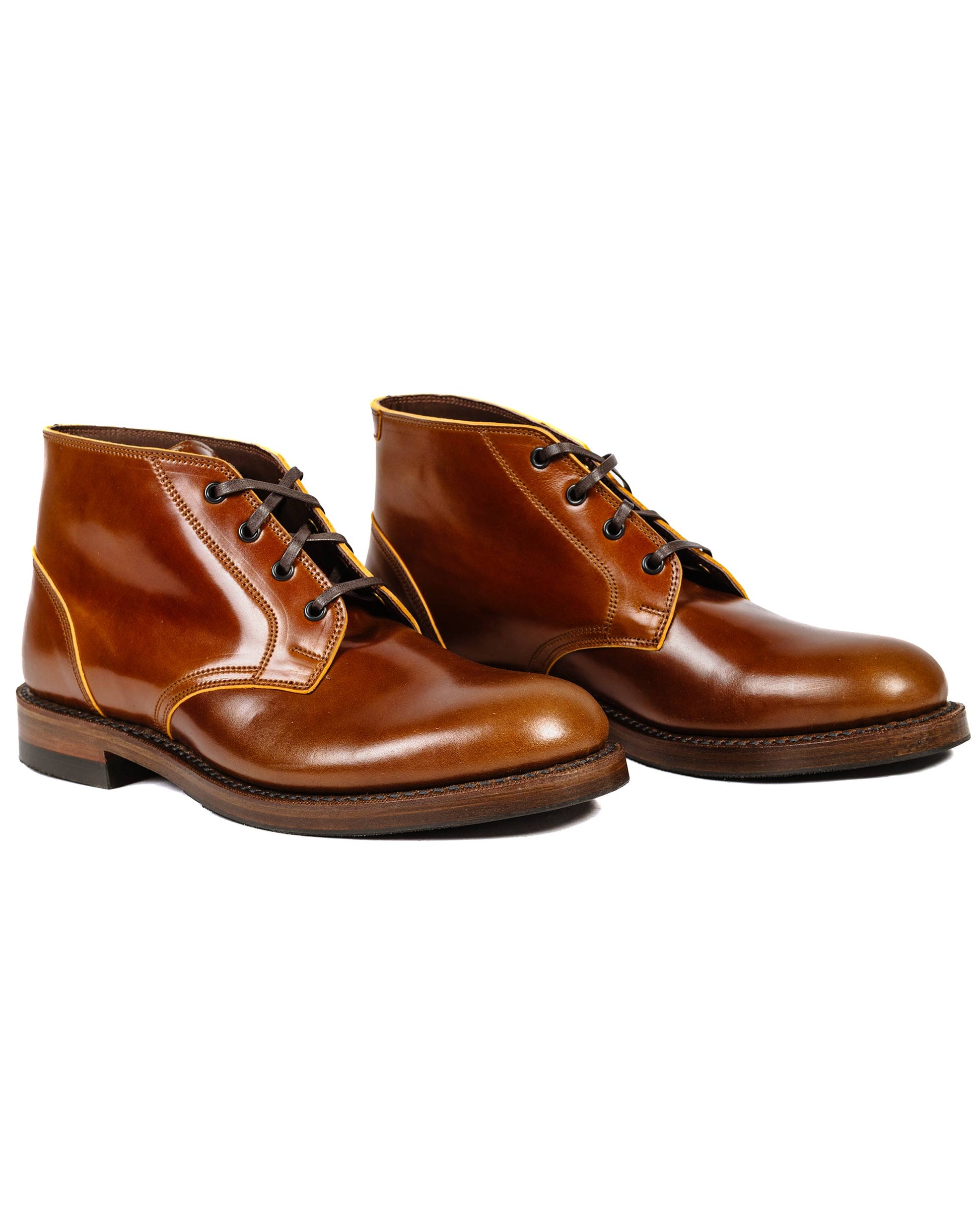 John Lofgren Bootmaker The Steadfast Chukka Boots Shinki Hikaku Shell Cordovan Cognac Side