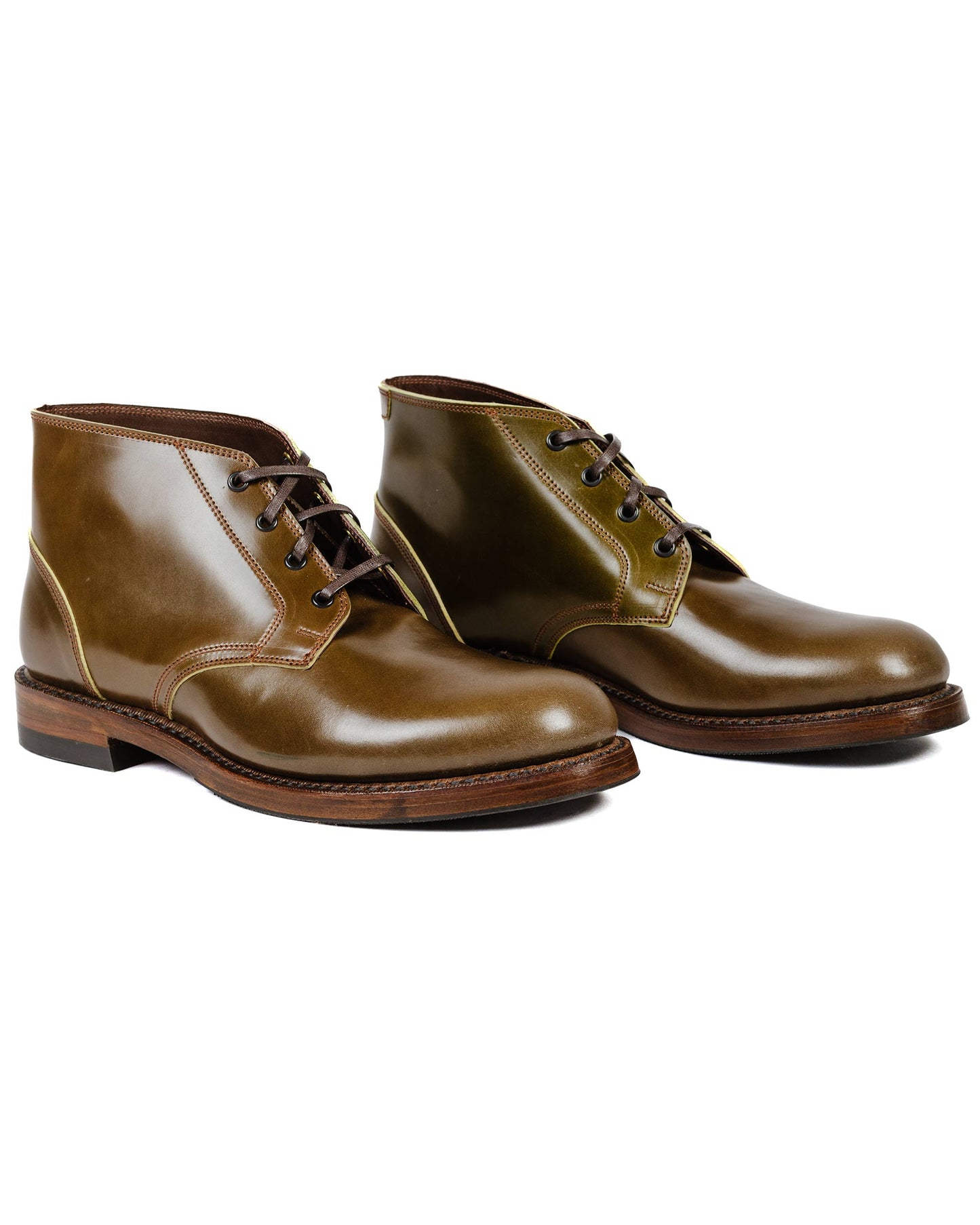 John Lofgren Bootmaker The Steadfast Chukka Boots Shinki Hikaku Shell Cordovan Olive Side