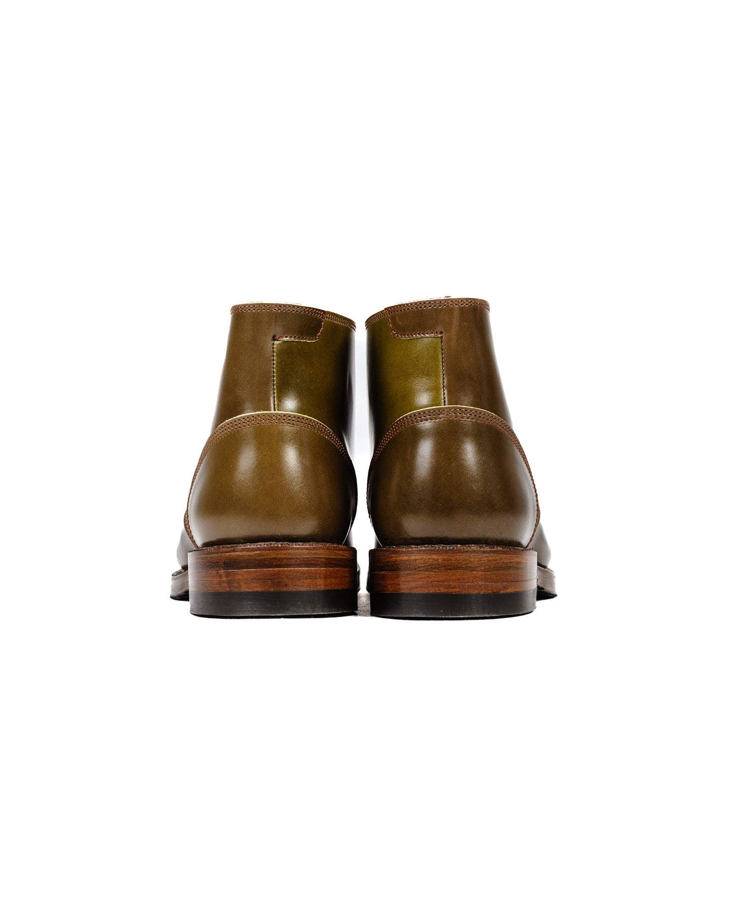 John Lofgren Bootmaker The Steadfast Chukka Boots Shinki Hikaku Shell Cordovan Olive Back