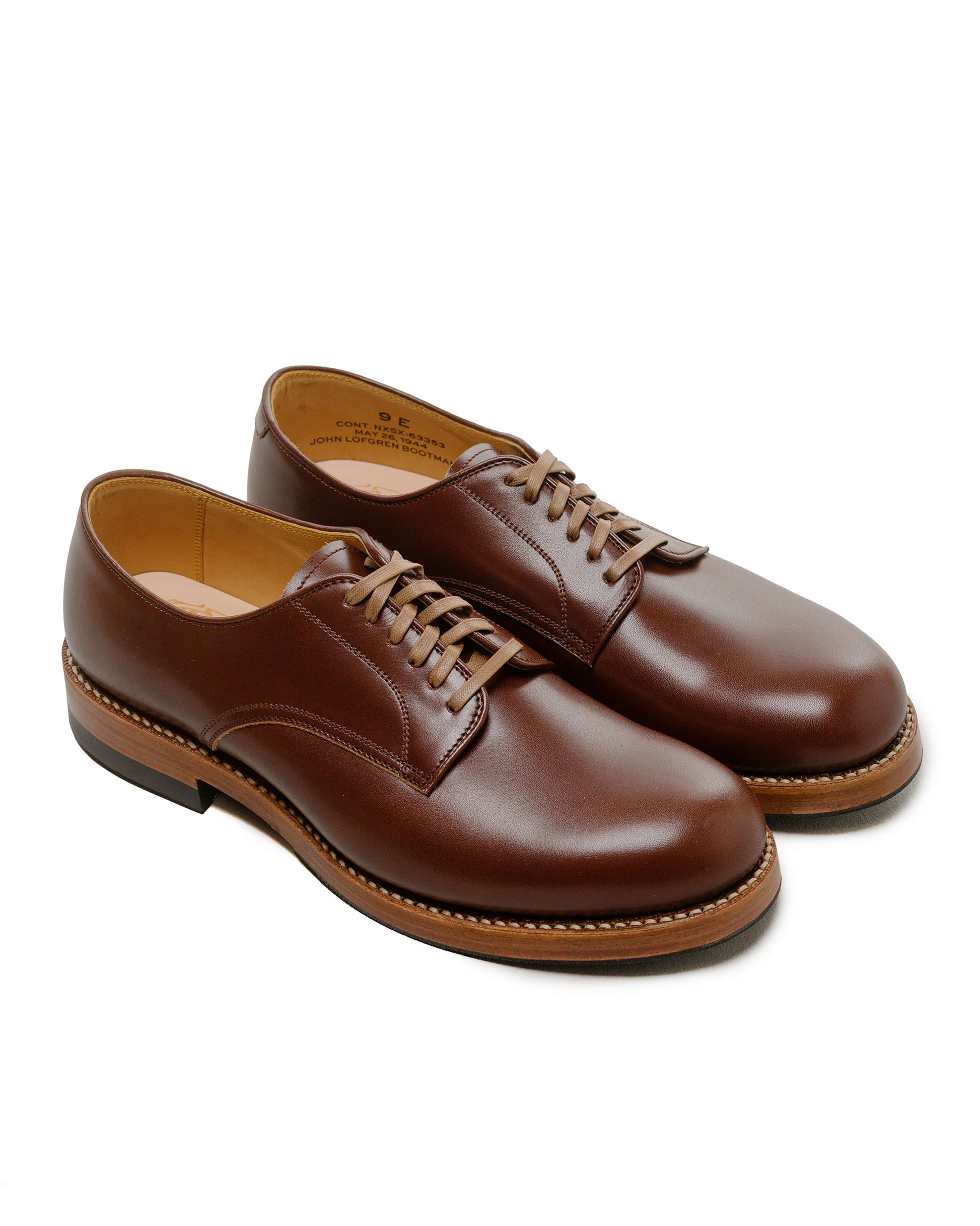 John Lofgren Bootmaker USN Low Quarter Shoes French Calfskin Russet Br