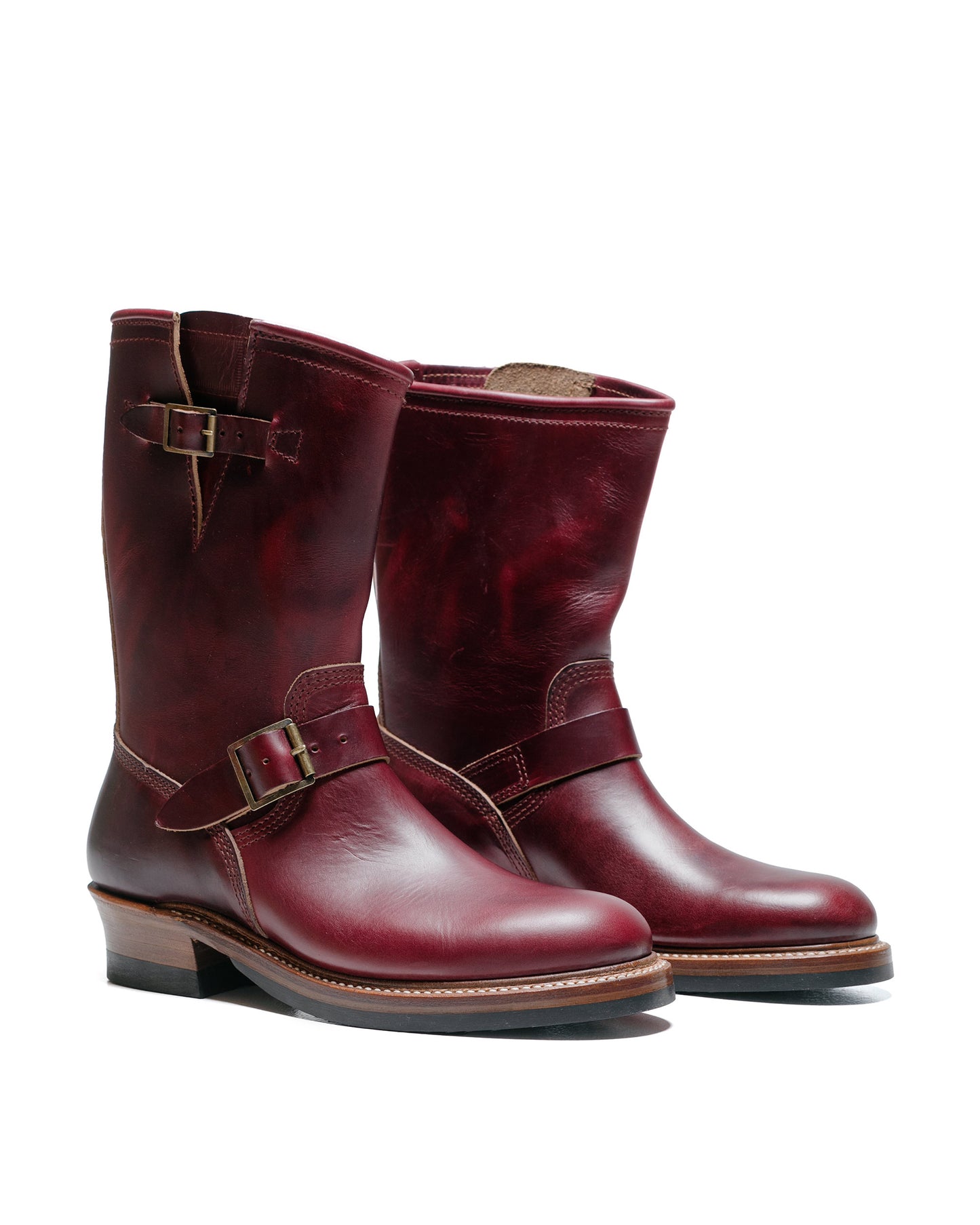 John Lofgren Bootmaker Wabash Engineer Boots Horween CXL Burgundy side