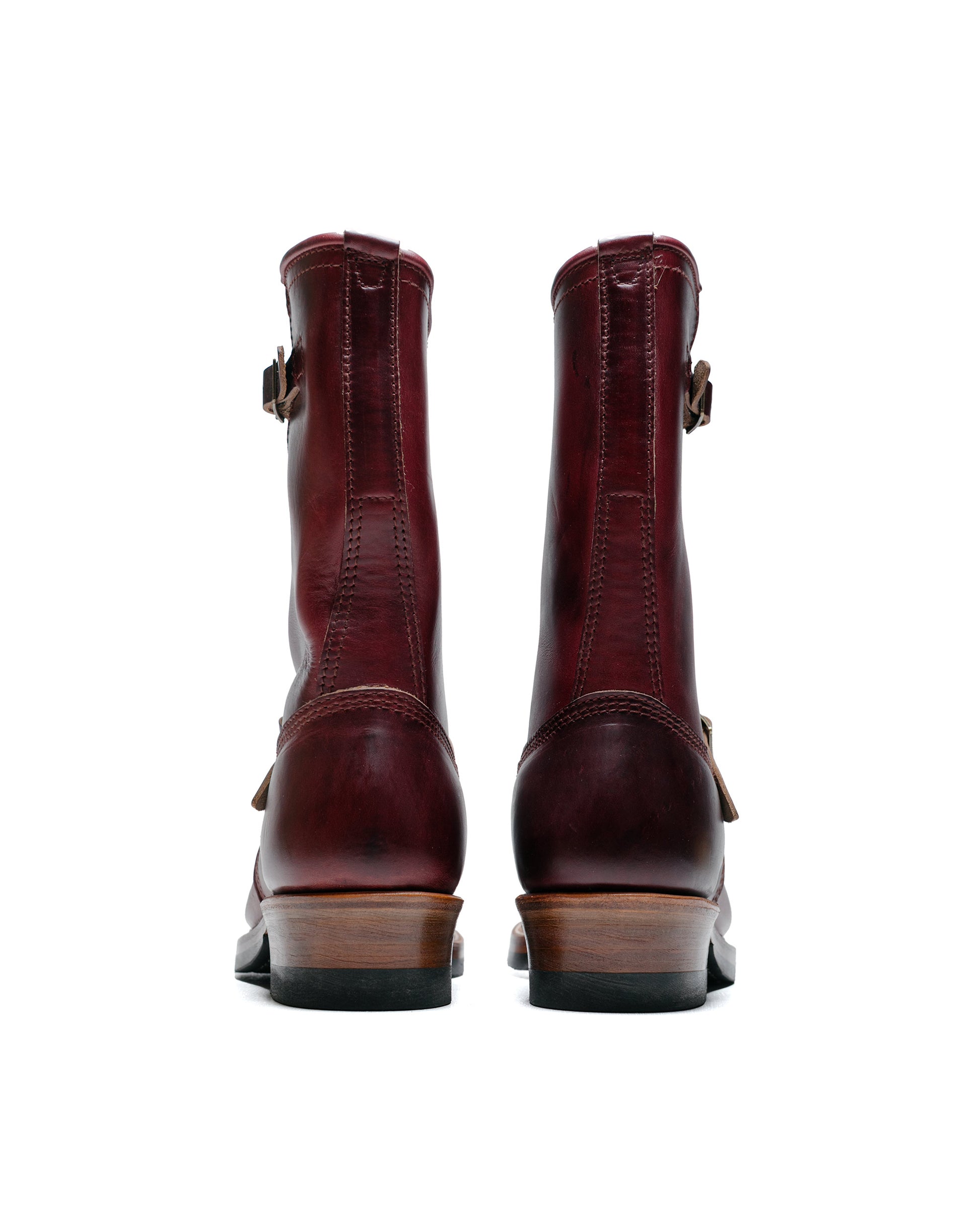 John Lofgren Bootmaker Wabash Engineer Boots Horween CXL Burgundy back