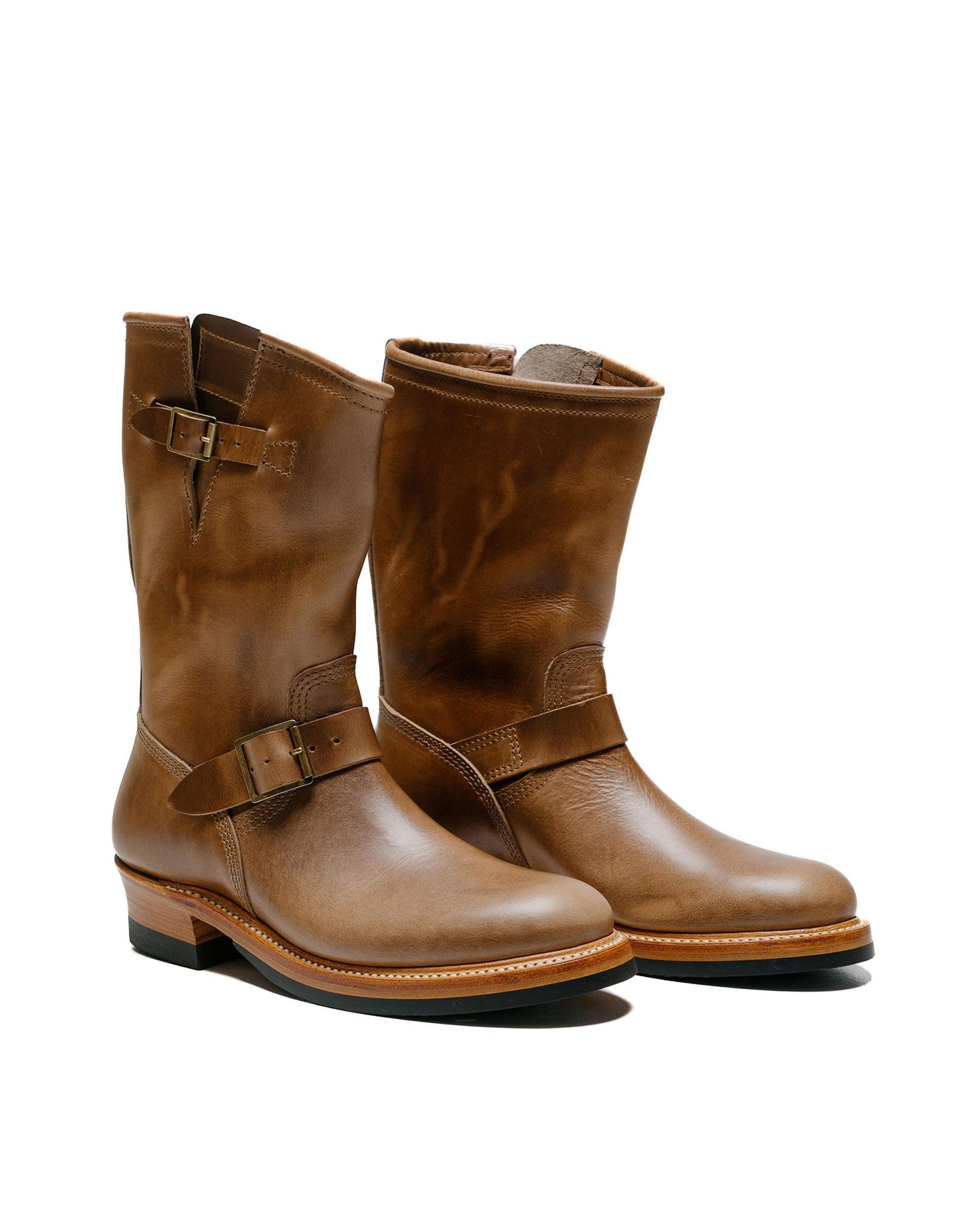 John Lofgren Bootmaker Wabash Engineer Boots Horween CXL Natural side