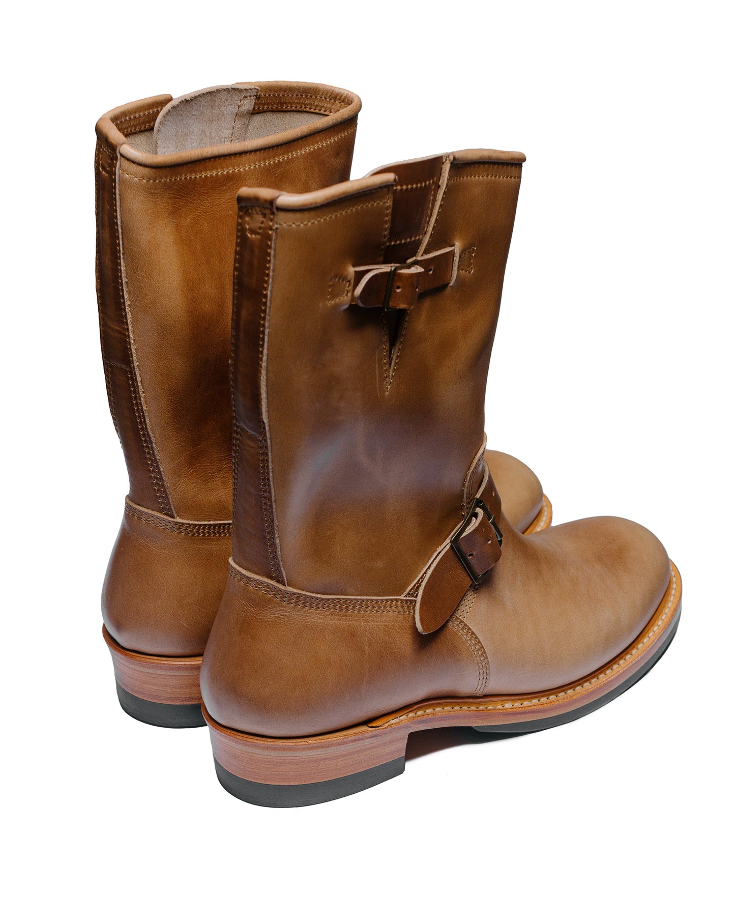 John Lofgren Bootmaker Wabash Engineer Boots Horween CXL Natural back side