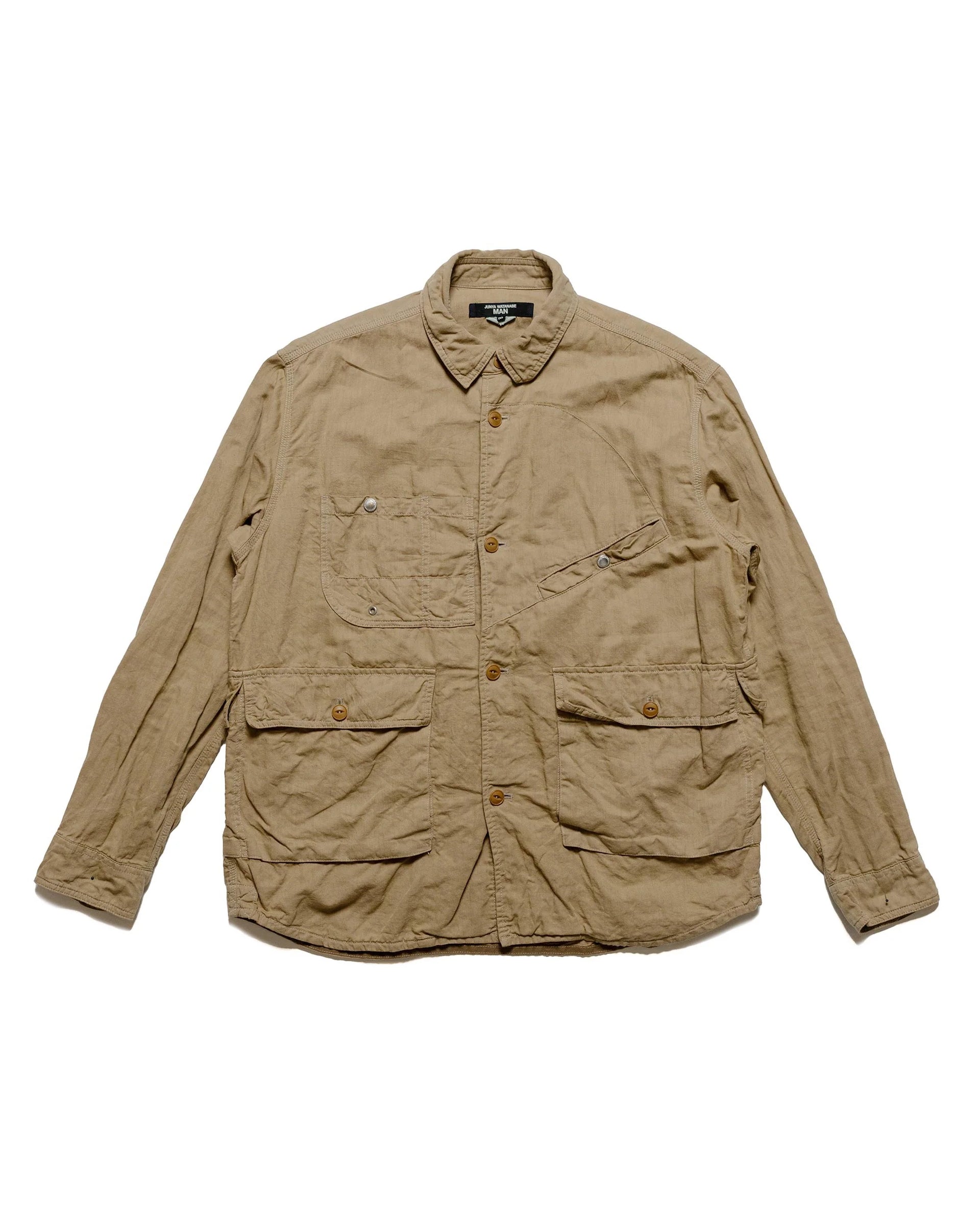 Junya Watanabe MAN Cotton Linen Shirt Beige Junya Watanabe MAN Cotton Linen Shirt Beige