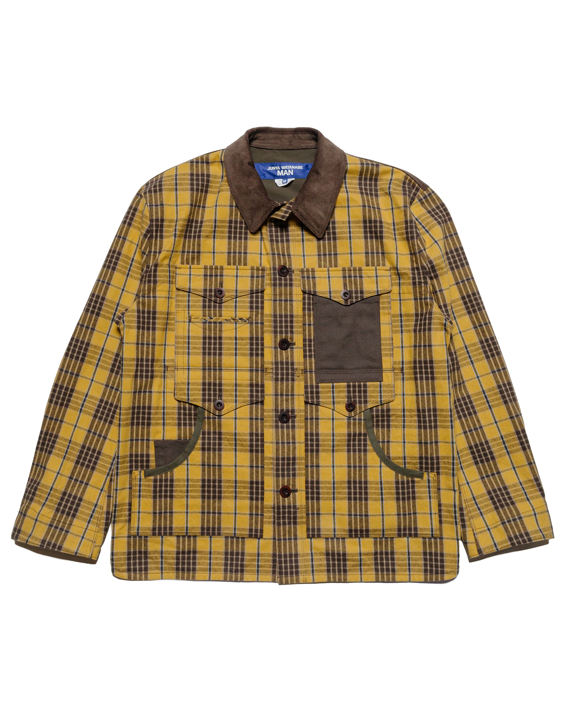 Junya Watanabe MAN Cotton Flannel Check Blouson Yellow/Dark Brown