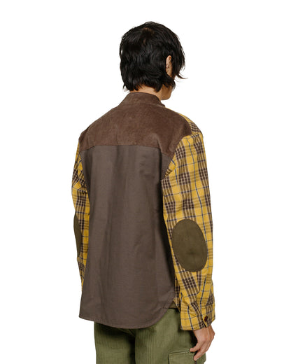 Junya Watanabe MAN Cotton Flannel Check Blouson Yellow/Dark Brown model back