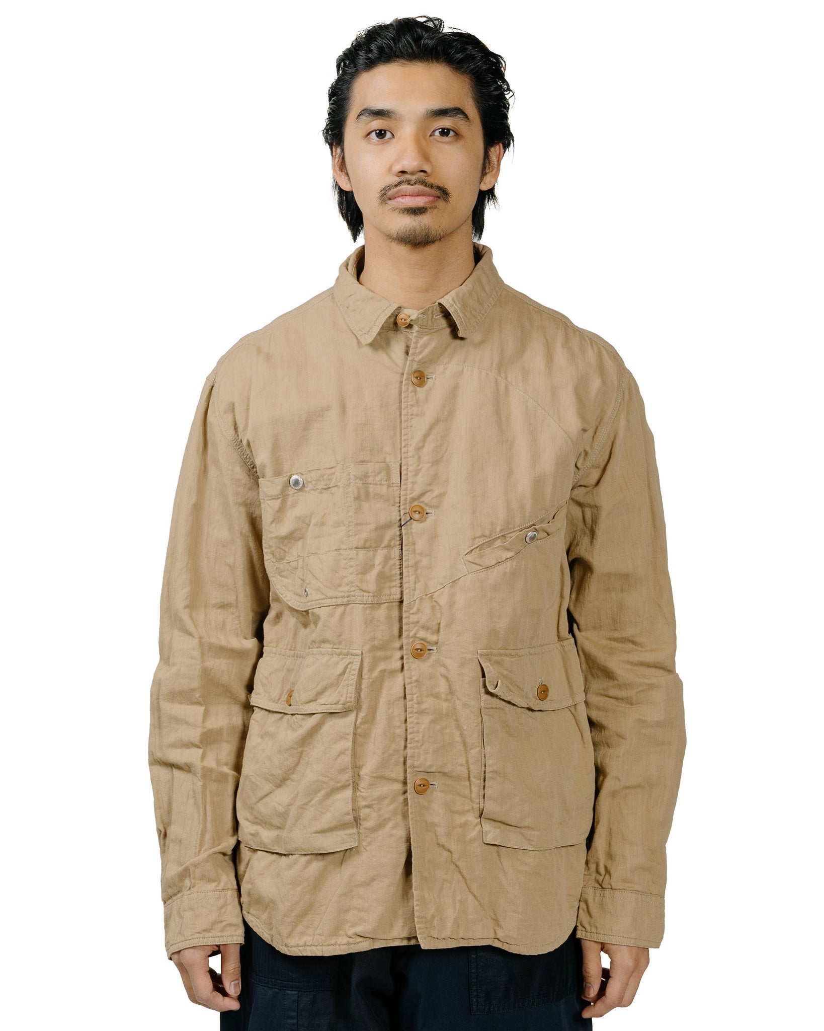 Junya Watanabe MAN Cotton Linen Shirt Beige model front