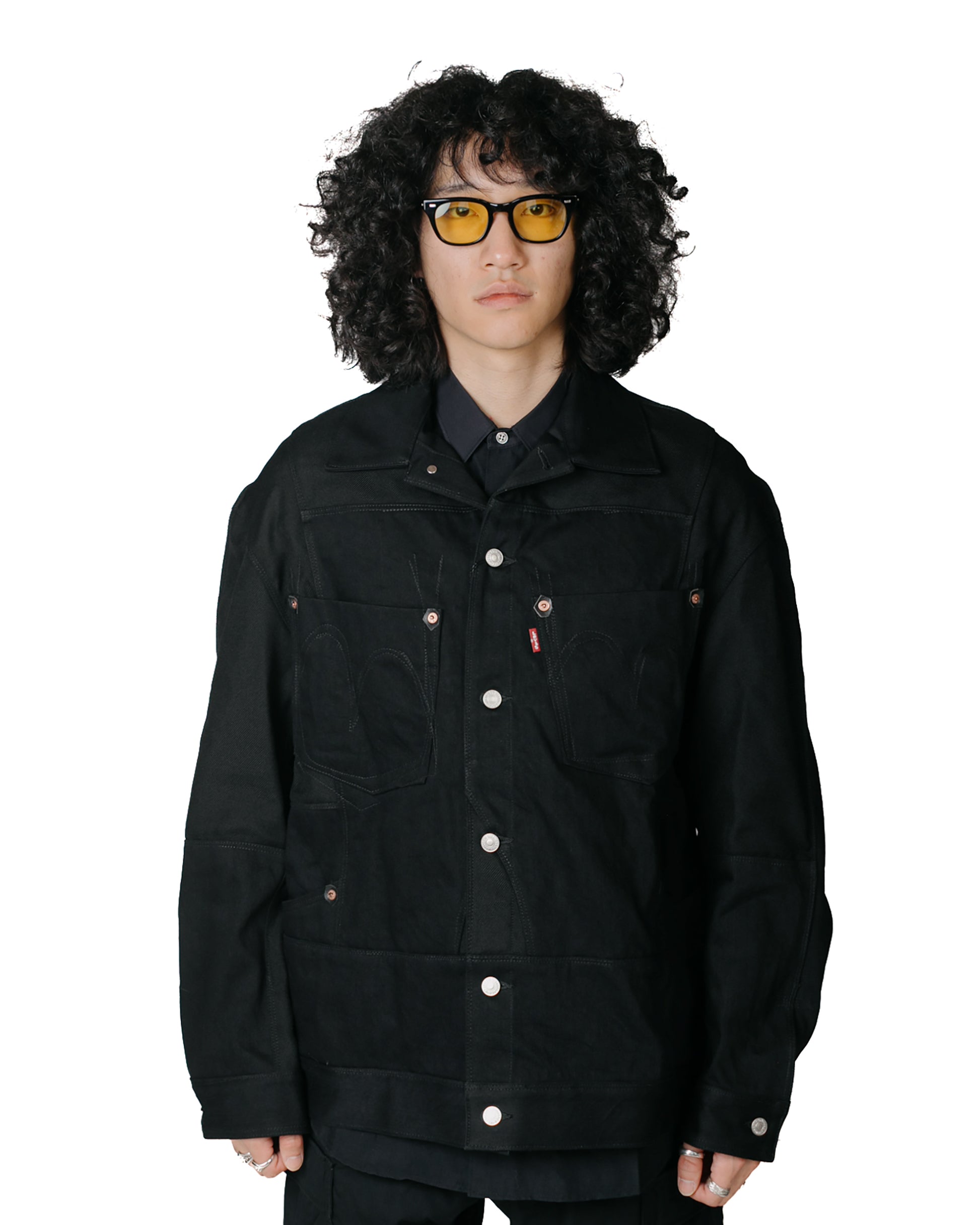 Junya Watanabe MAN x Levi's Cotton Wool Denim Jacket Black Model Front