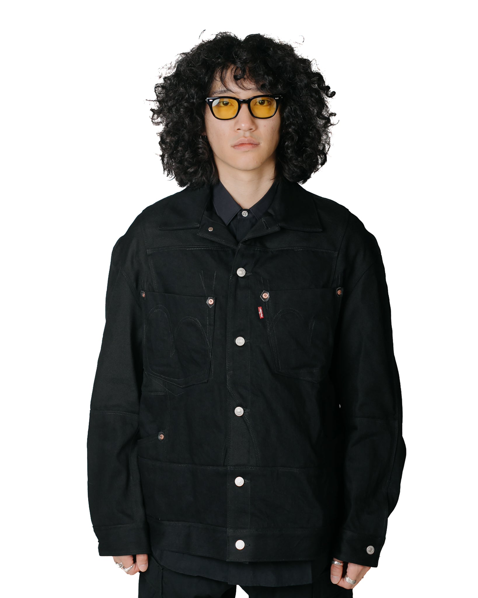 Junya Watanabe MAN x Levi's Cotton Wool Denim Jacket Black Model Front
