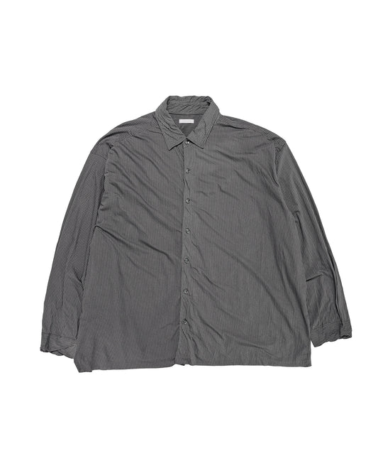 KANEMASA PHIL 46G Stripe Artisan Shirt Charcoal Black Dye