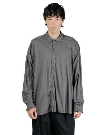 KANEMASA PHIL 46G Stripe Artisan Shirt Charcoal Black Dye