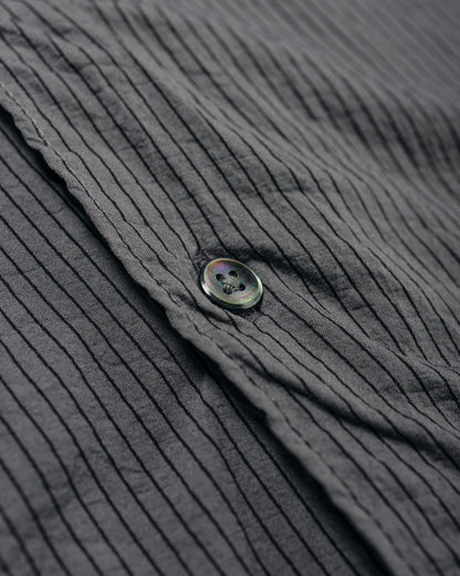 KANEMASA PHIL 46G Stripe Artisan Shirt Charcoal Black Dye