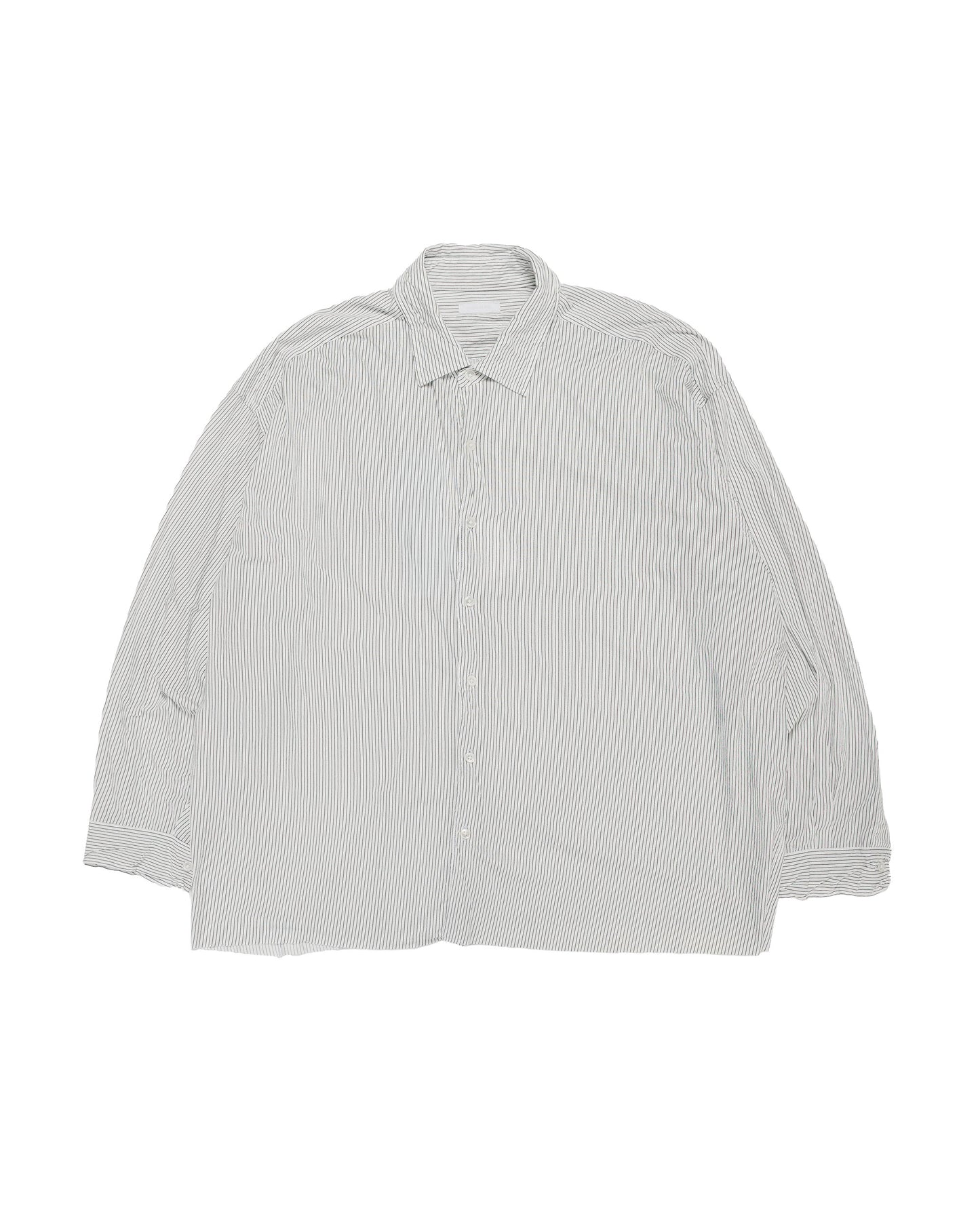 KANEMASA PHIL 46G Stripe Artisan Shirt White Black Dye