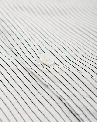 KANEMASA PHIL 46G Stripe Artisan Shirt White Black Dye