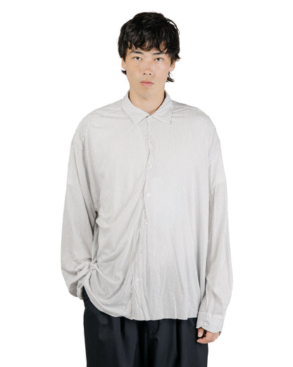 KANEMASA PHIL 46G Stripe Artisan Shirt White Black Dye
