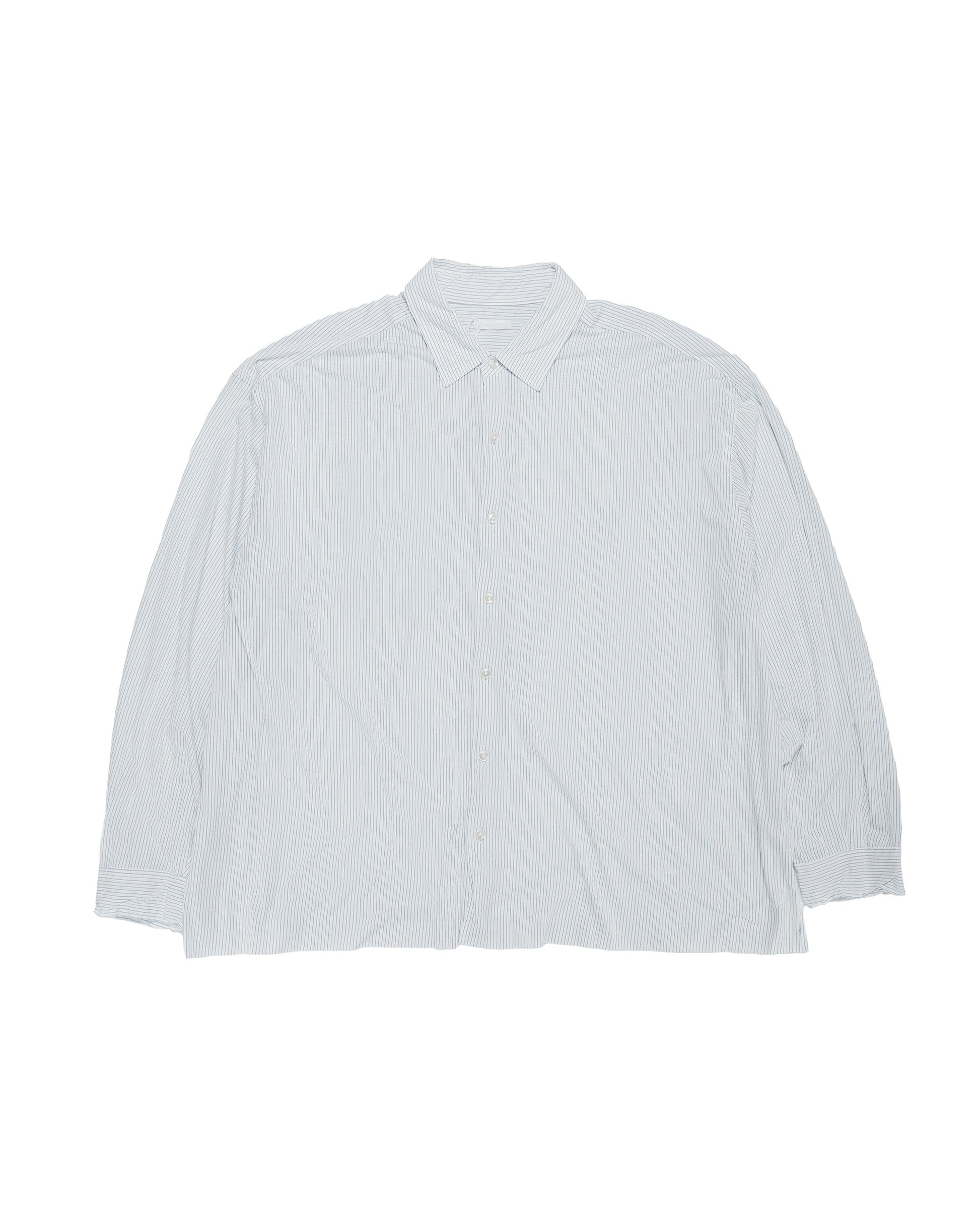 KANEMASA PHIL 46G Stripe Artisan Shirt White Blue Dye