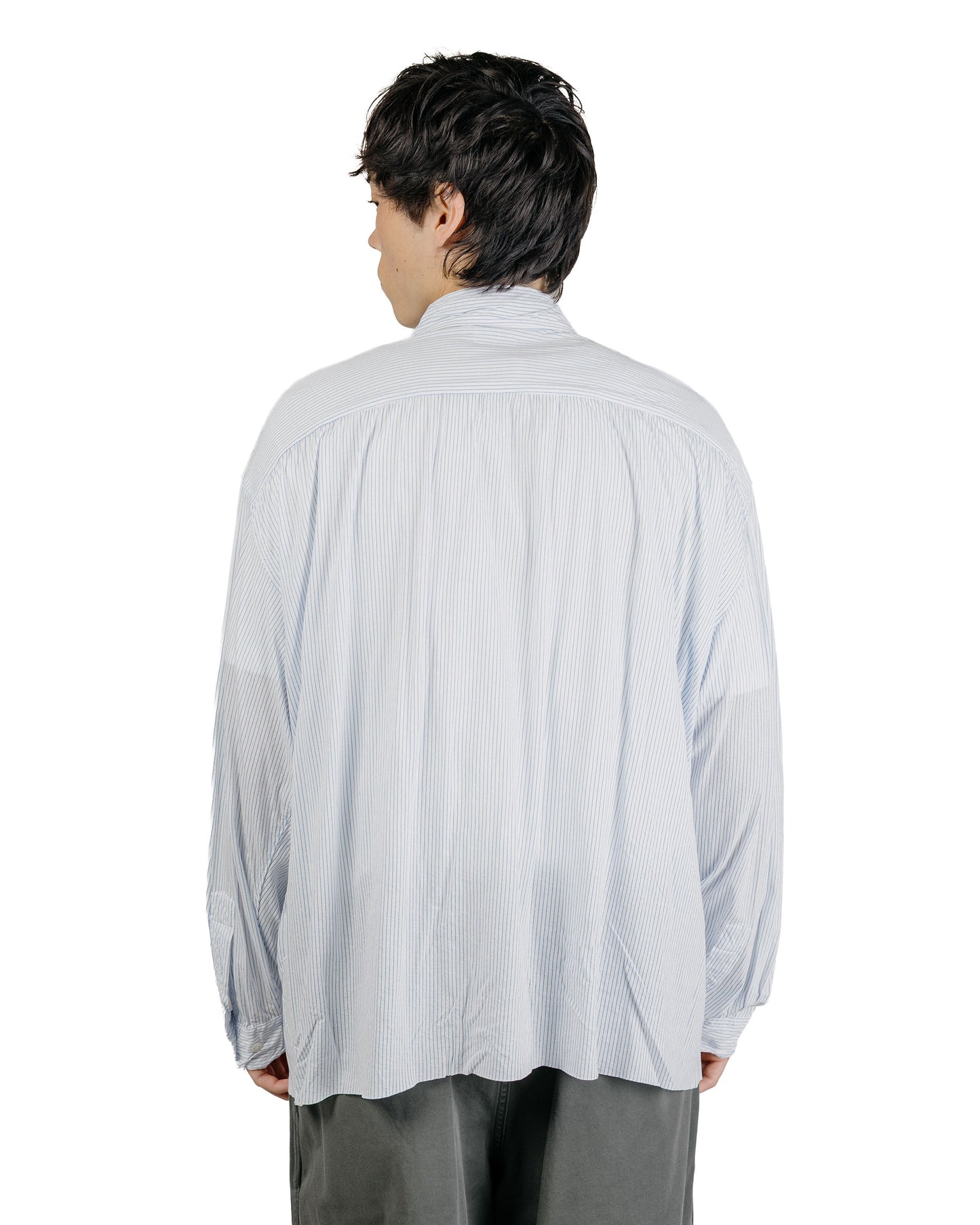 KANEMASA PHIL 46G Stripe Artisan Shirt White Blue Dye