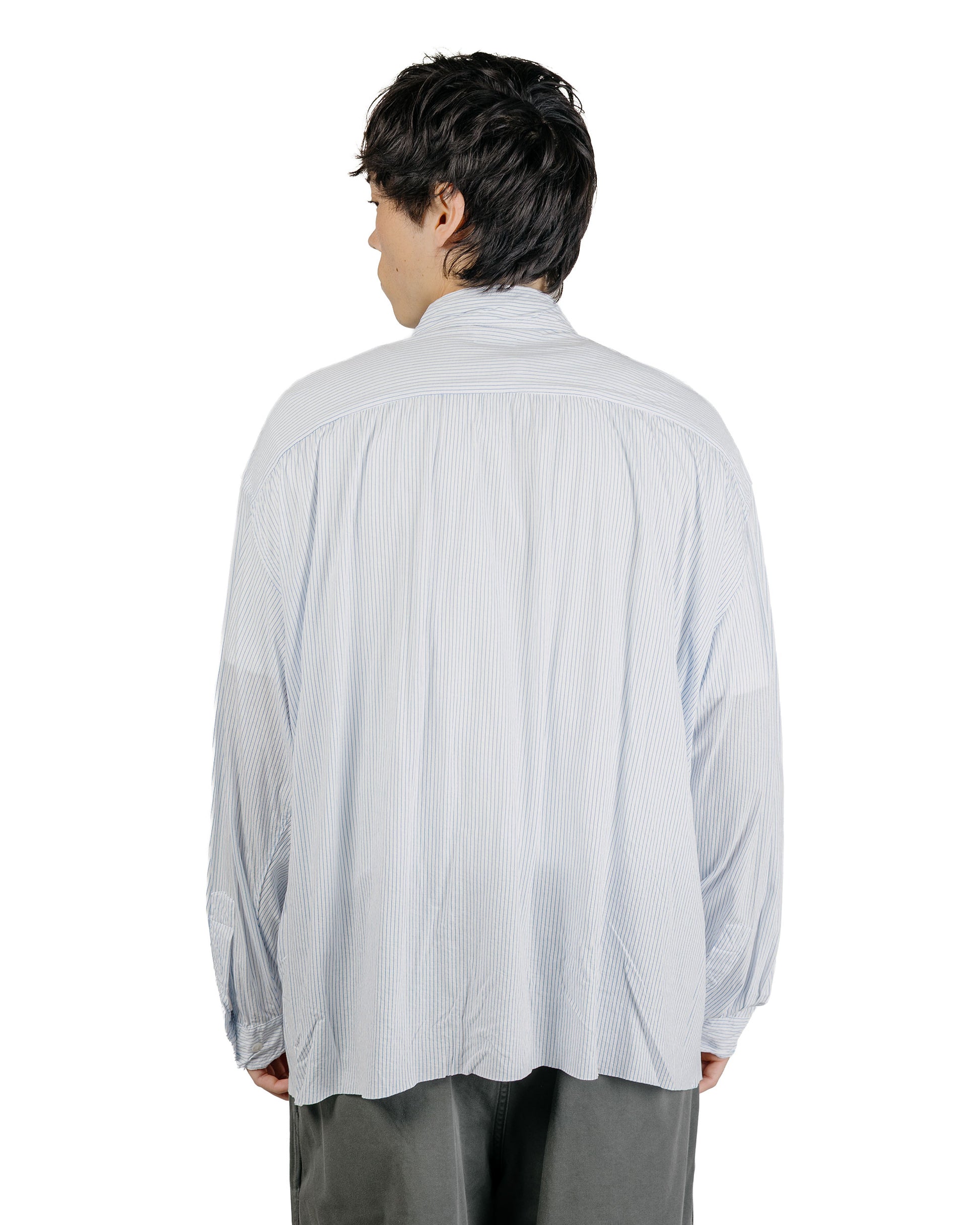 KANEMASA PHIL 46G Stripe Artisan Shirt White Blue Dye