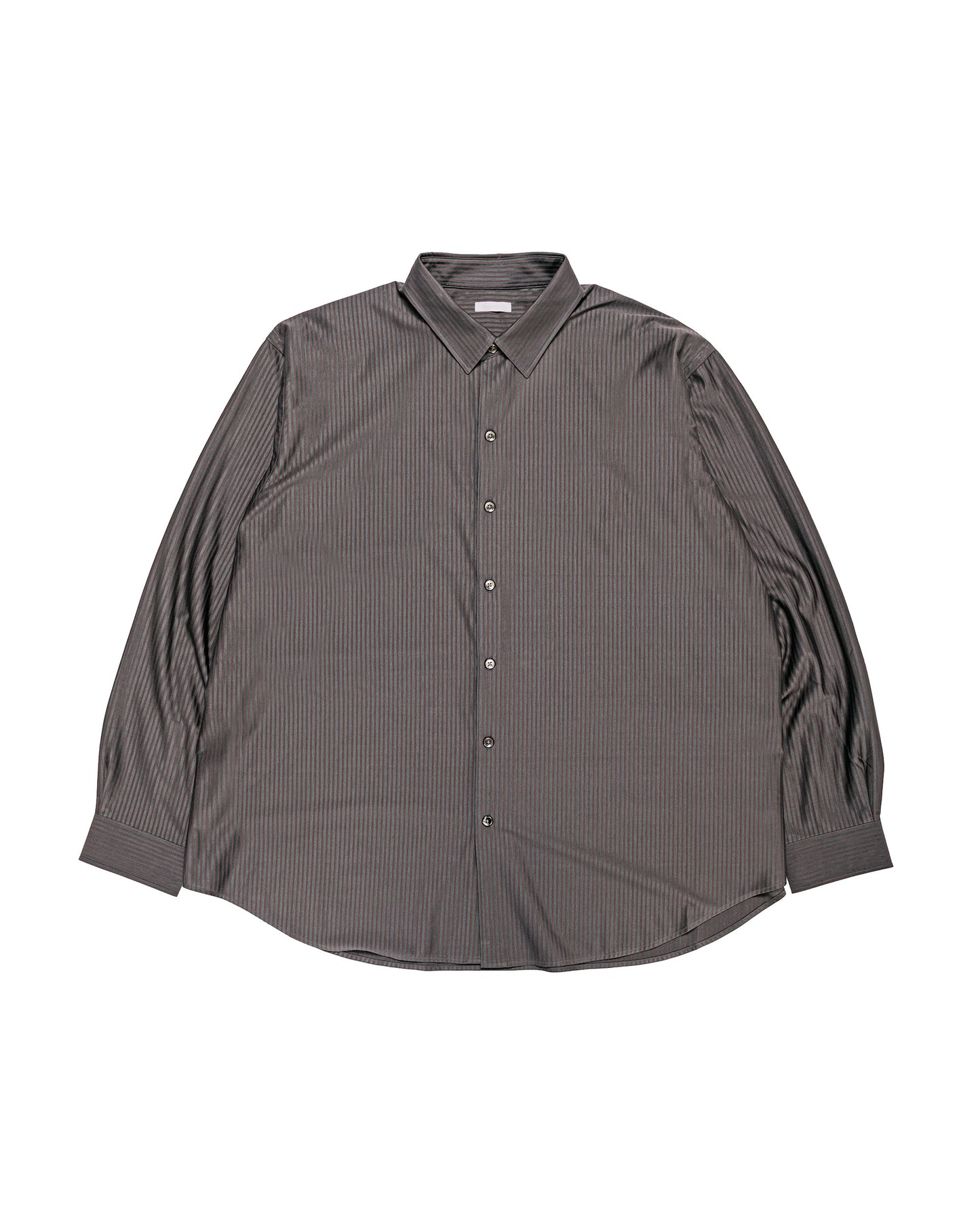 KANEMASA PHIL 46G Stripe Atmosphere Shirt Charcoal Brown