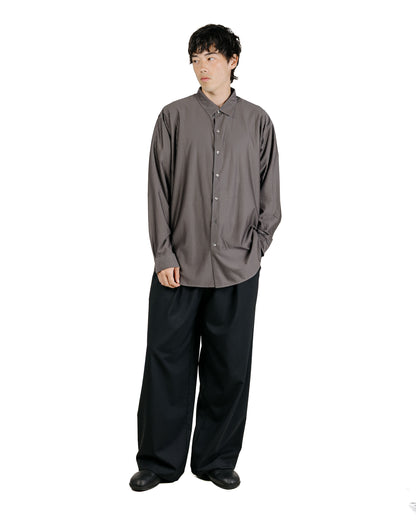KANEMASA PHIL 46G Stripe Atmosphere Shirt Charcoal Brown