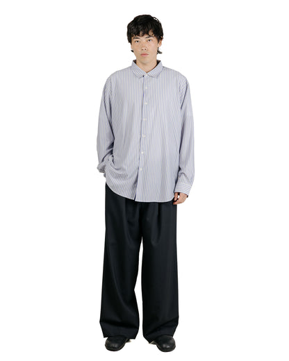 KANEMASA PHIL 46G Stripe Atmosphere Shirt Sax Black