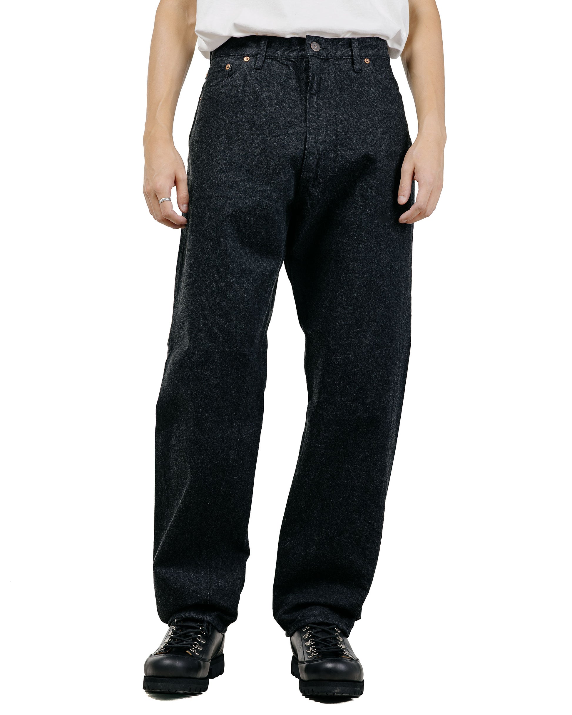 KAPTAIN SUNSHINE 5P Zipper Front Denim Pants Black One Wash