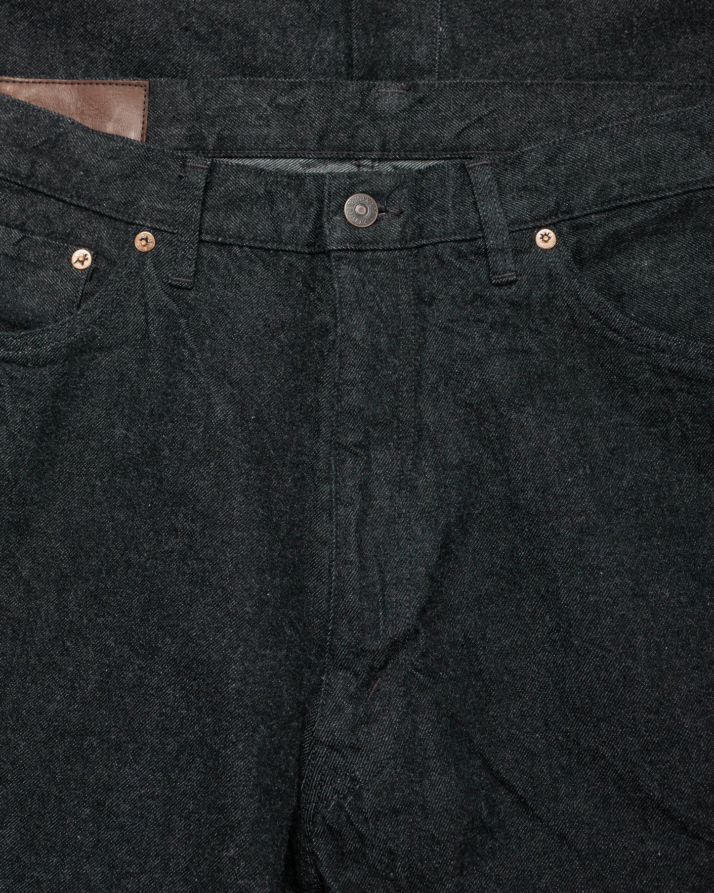 KAPTAIN SUNSHINE 5P Zipper Front Denim Pants Black One Wash