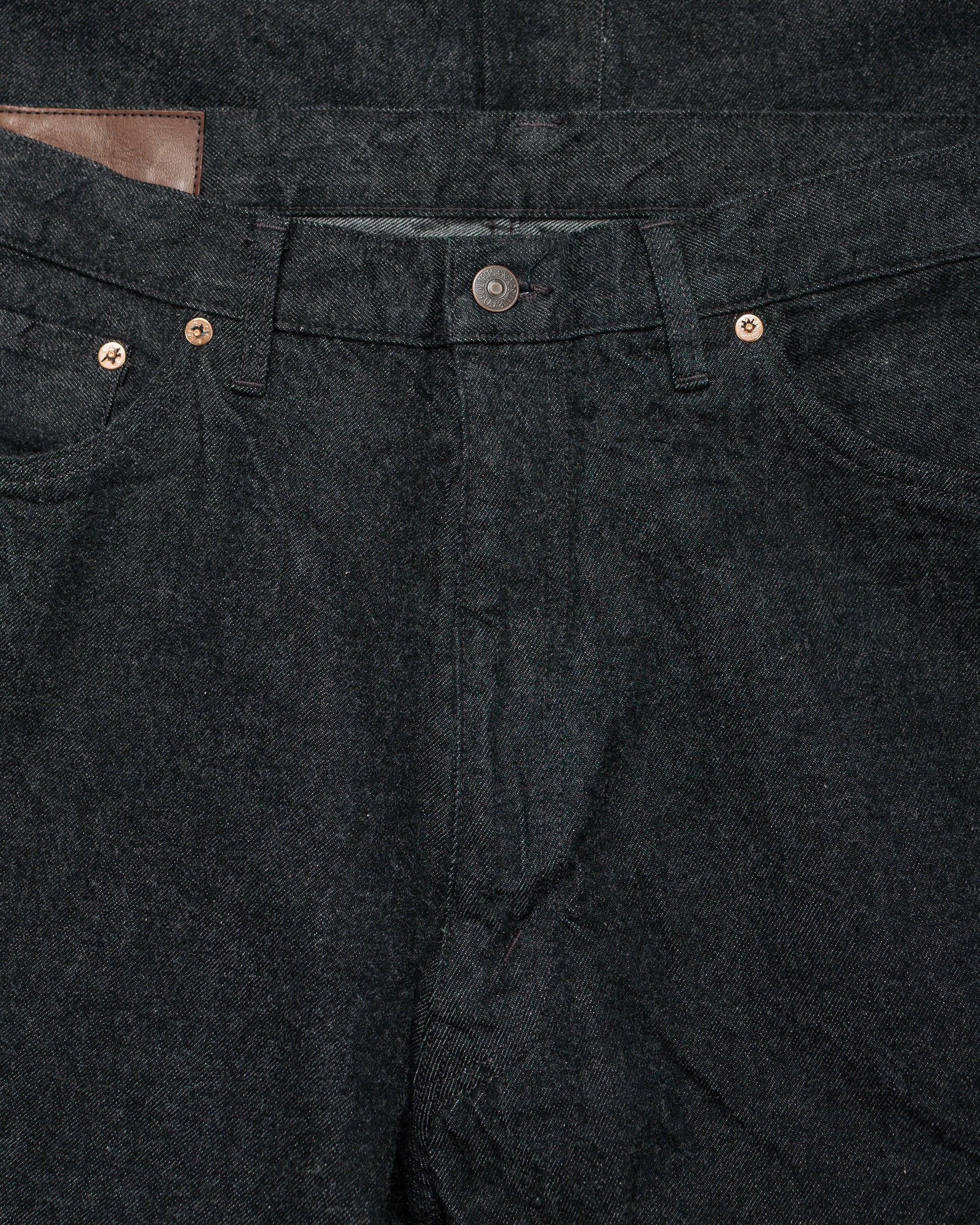 KAPTAIN SUNSHINE 5P Zipper Front Denim Pants Black One Wash