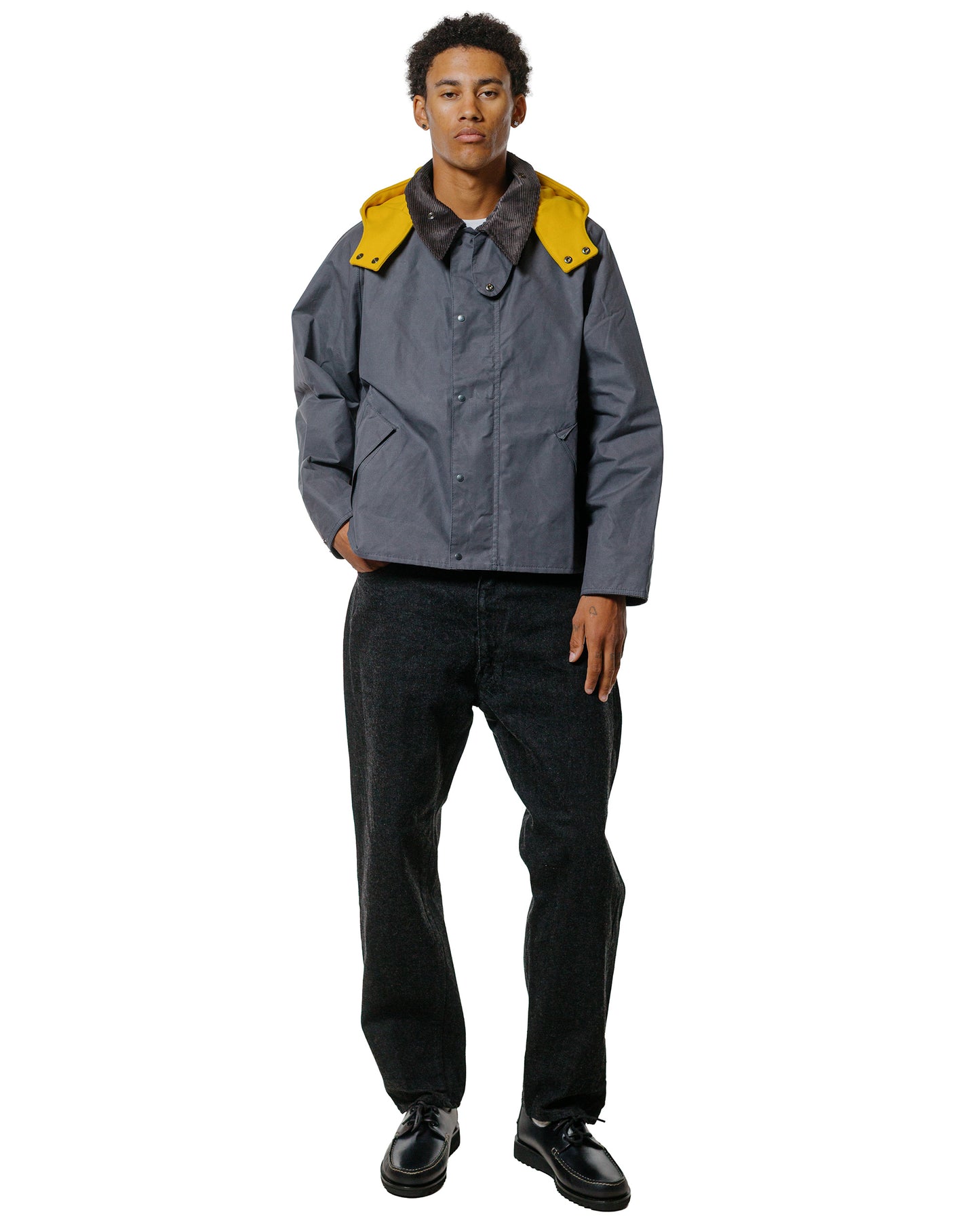 KAPTAIN SUNSHINE 5P Zipper Front Denim Pants Black One Wash