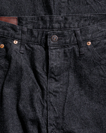 KAPTAIN SUNSHINE 5P Zipper Front Denim Pants Black One Wash