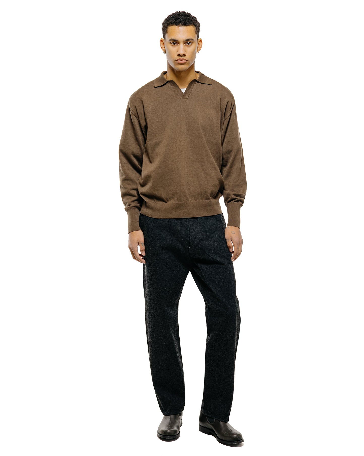 KAPTAIN SUNSHINE 5P Zipper Front Denim Pants Black One Wash