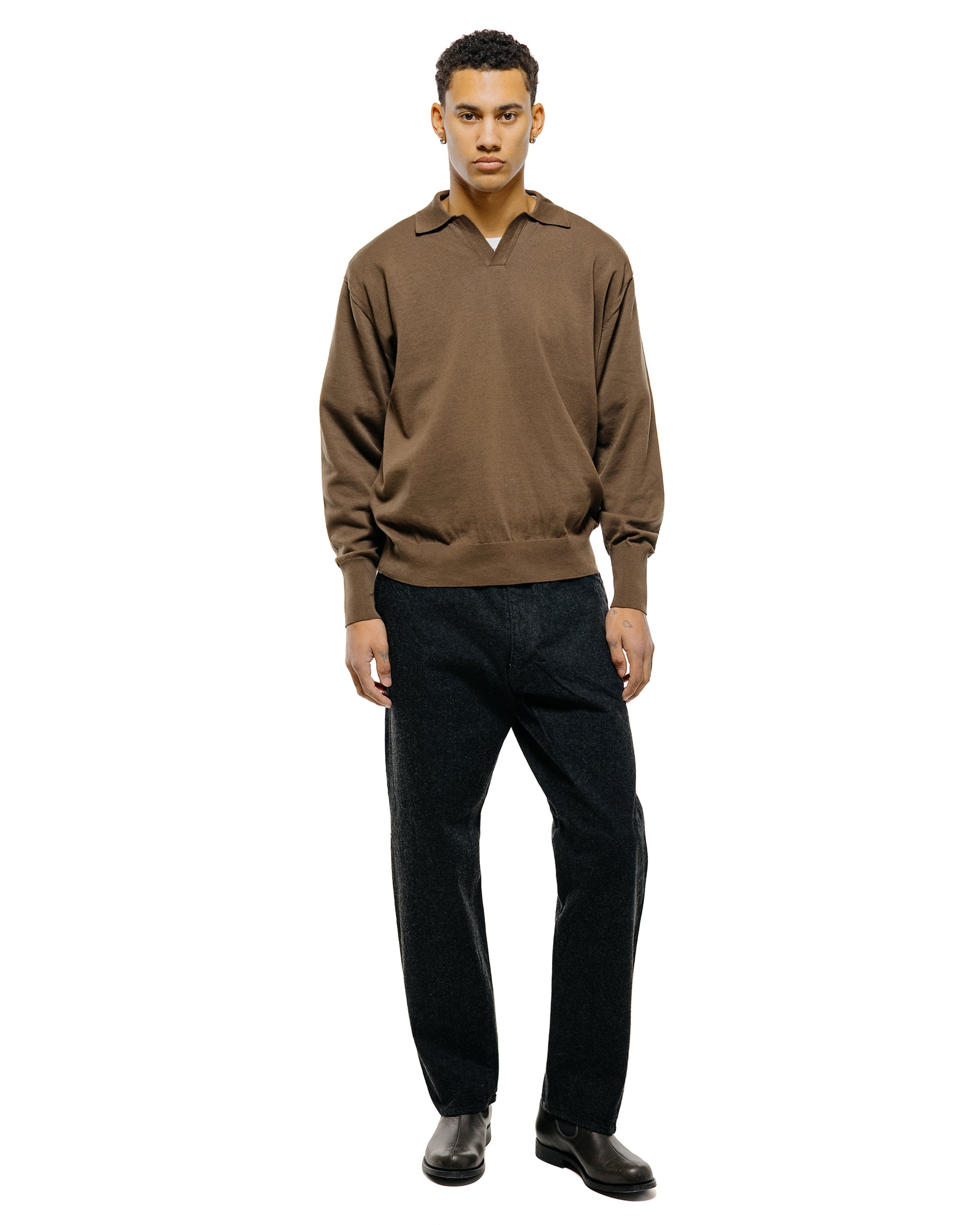 KAPTAIN SUNSHINE 5P Zipper Front Denim Pants Black One Wash