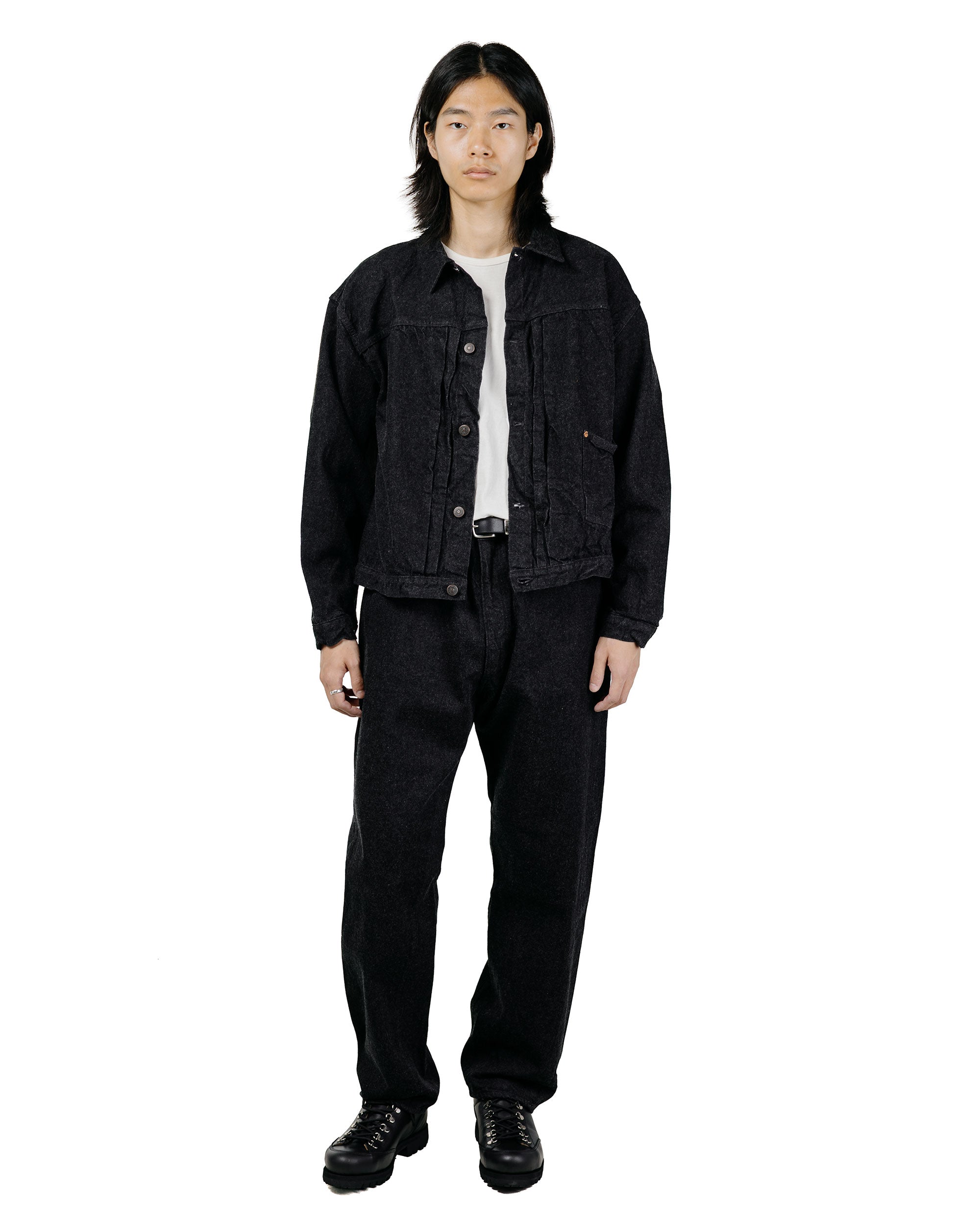 パンツ black coat zip denim pants KAPTAIN SUNSHINE 5P Zipper Front Denim Pants Black One Wash