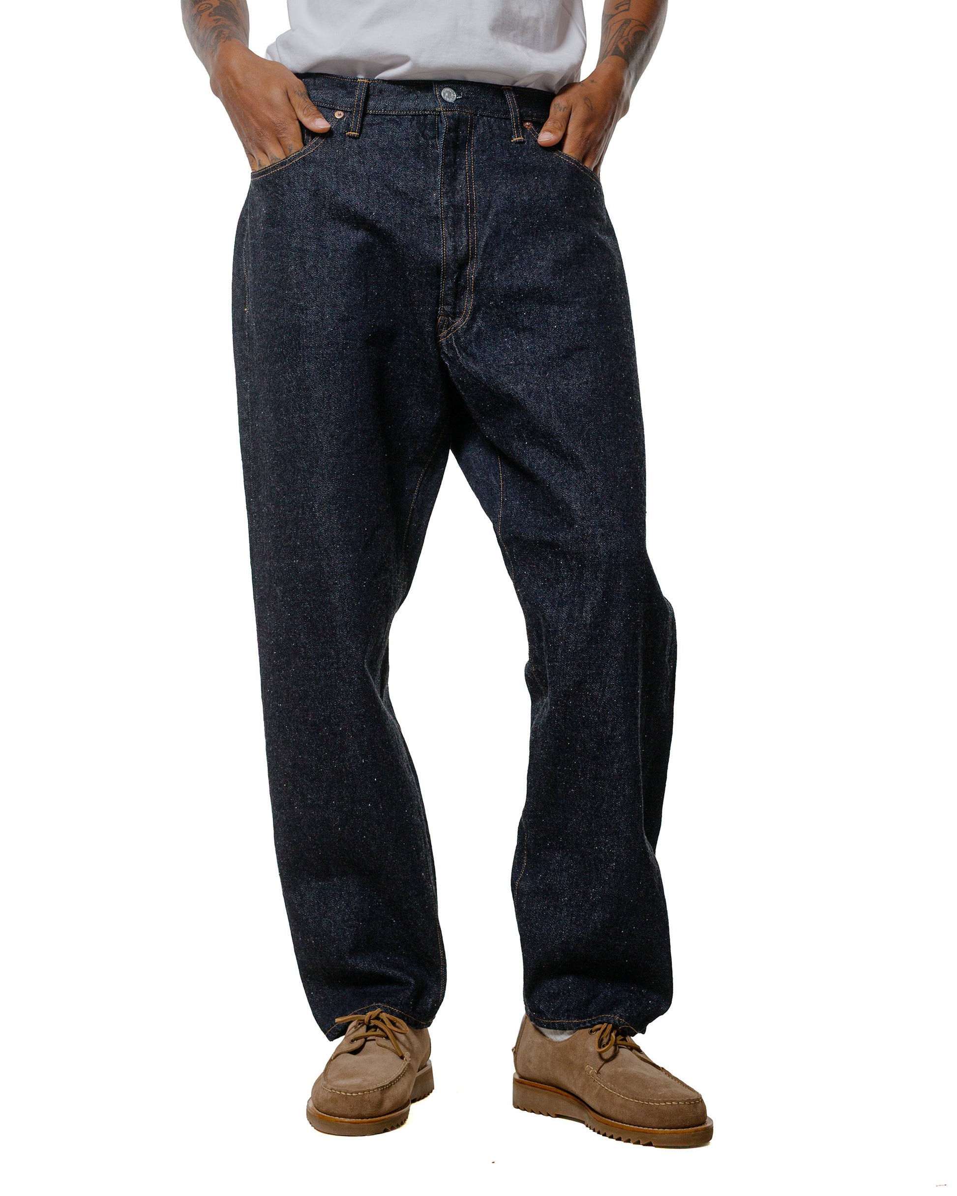 KAPTAIN SUNSHINE 5P Zipper Front Denim Pants Indigo One Wash
