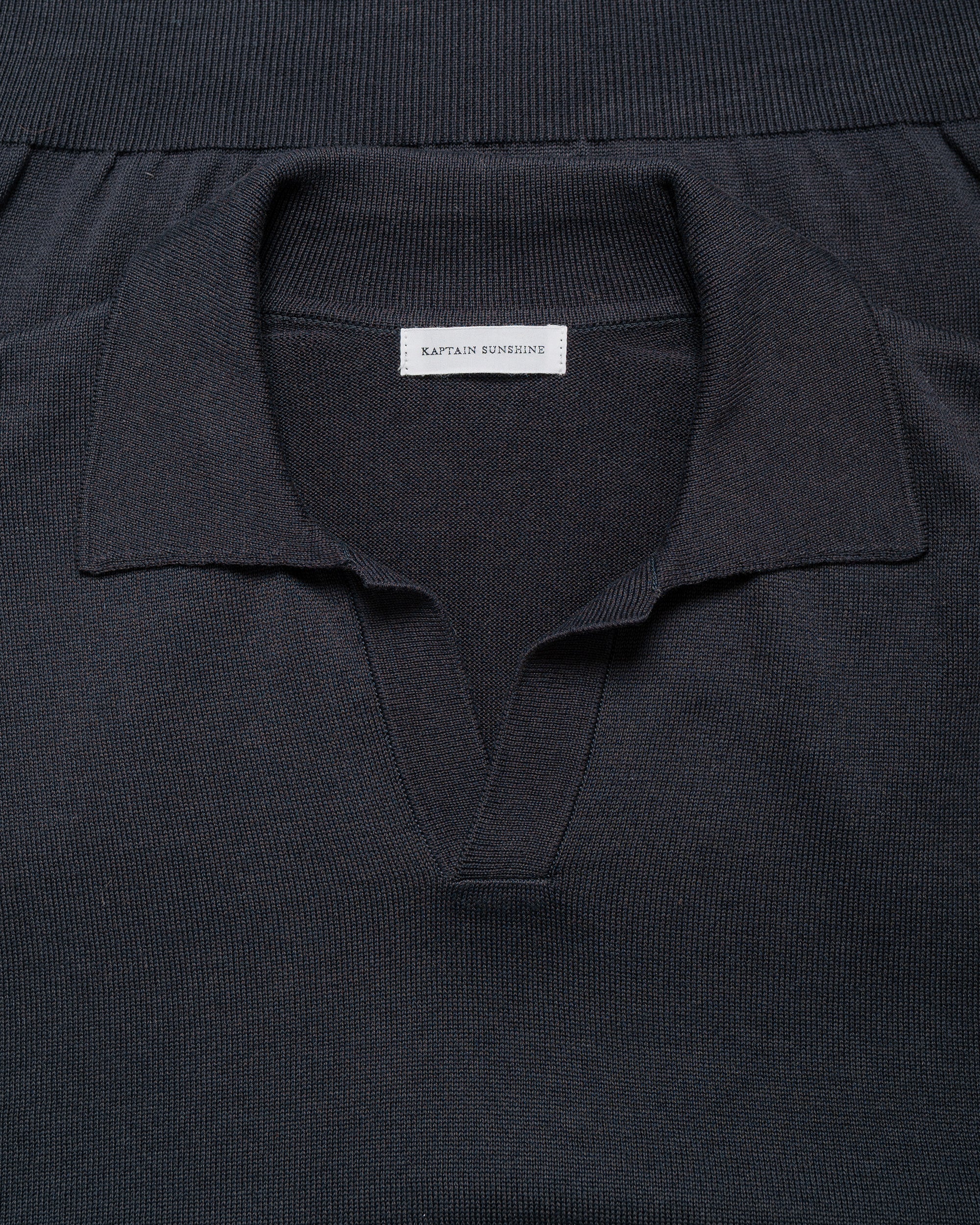 KAPTAIN SUNSHINE Cotton Knit Skipper Shirt Dark Navy