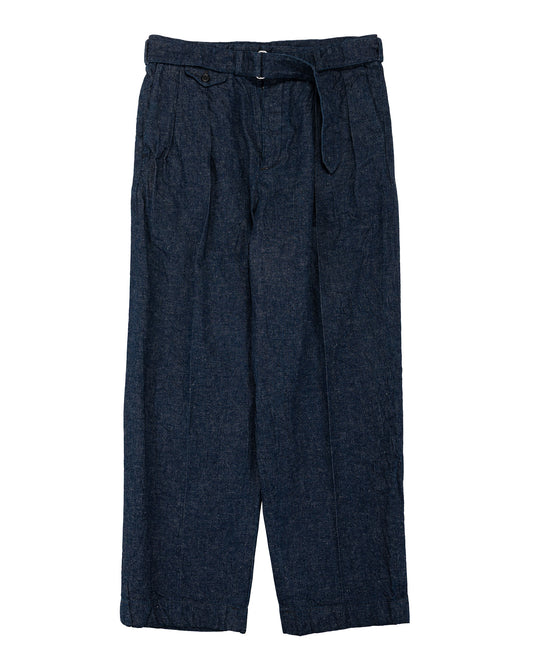 lost & found KAPTAIN SUNSHINE KAPTAIN SUNSHINE Cotton Linen Denim Riviera Trousers Indigo
