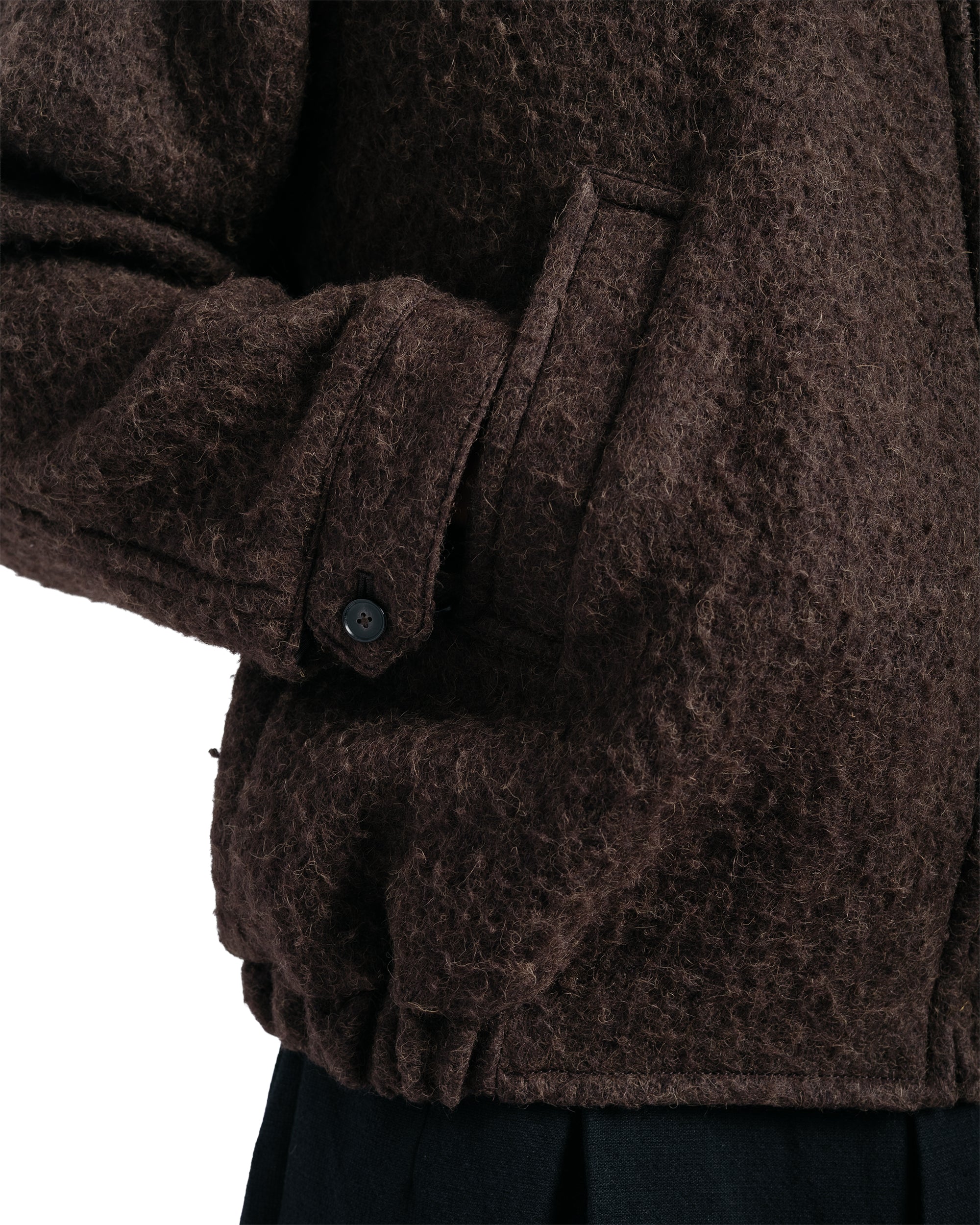 KAPTAIN SUNSHINE Napping Wool Zip Blouson Top Brown