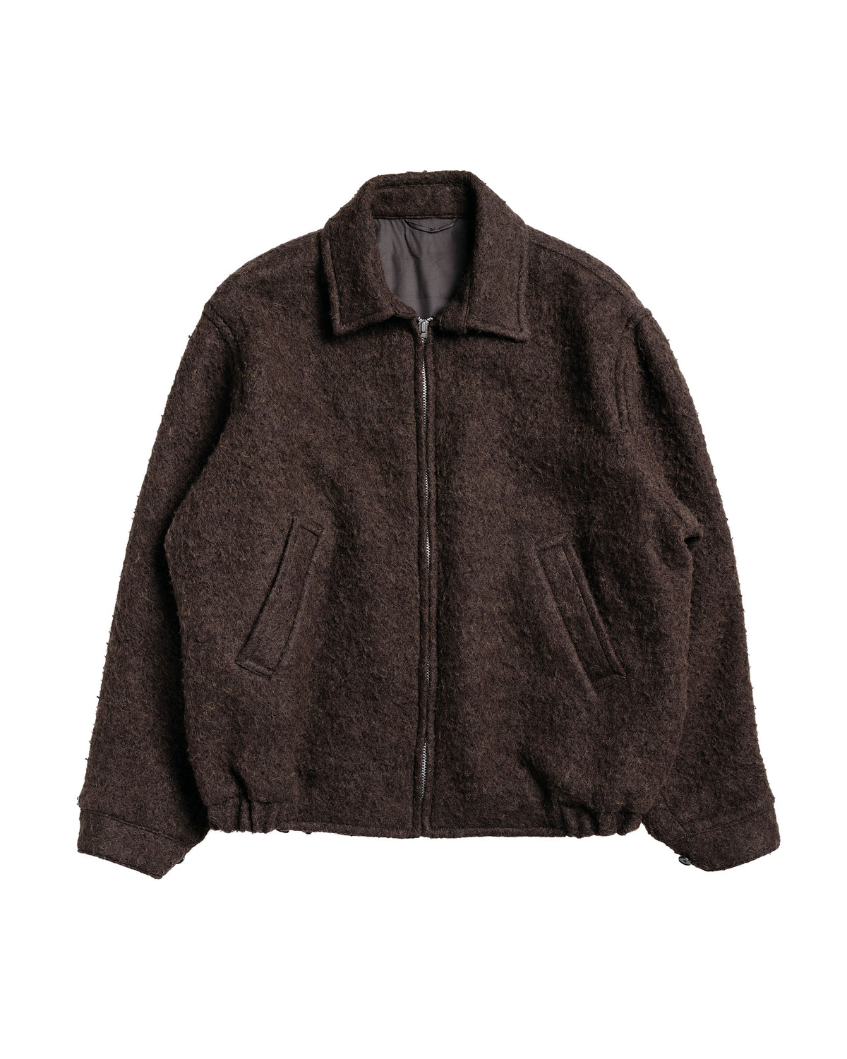 KAPTAIN SUNSHINE Napping Wool Zip Blouson Top Brown