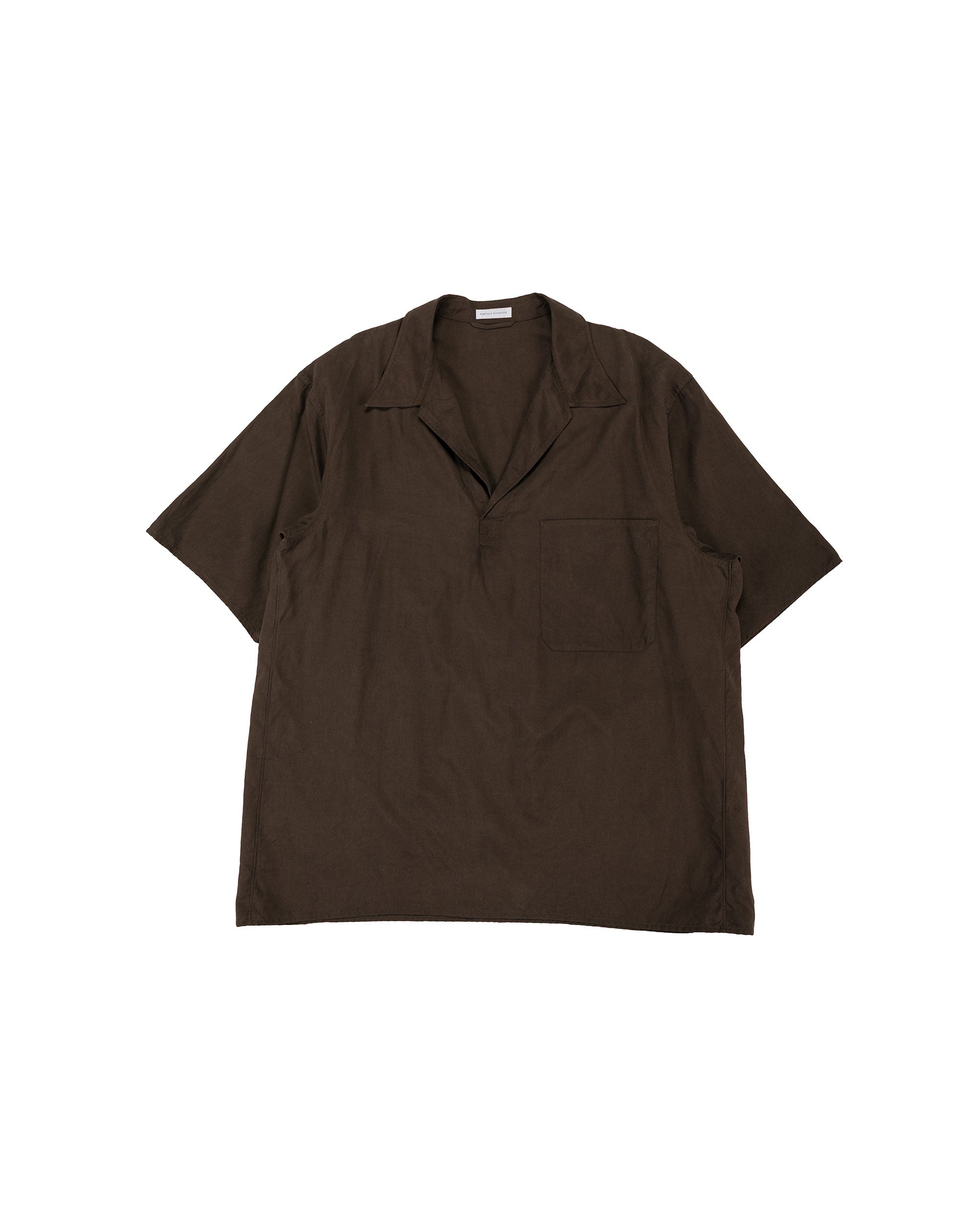 KAPTAIN SUNSHINE Silk Pullover SS Shirt Espresso
